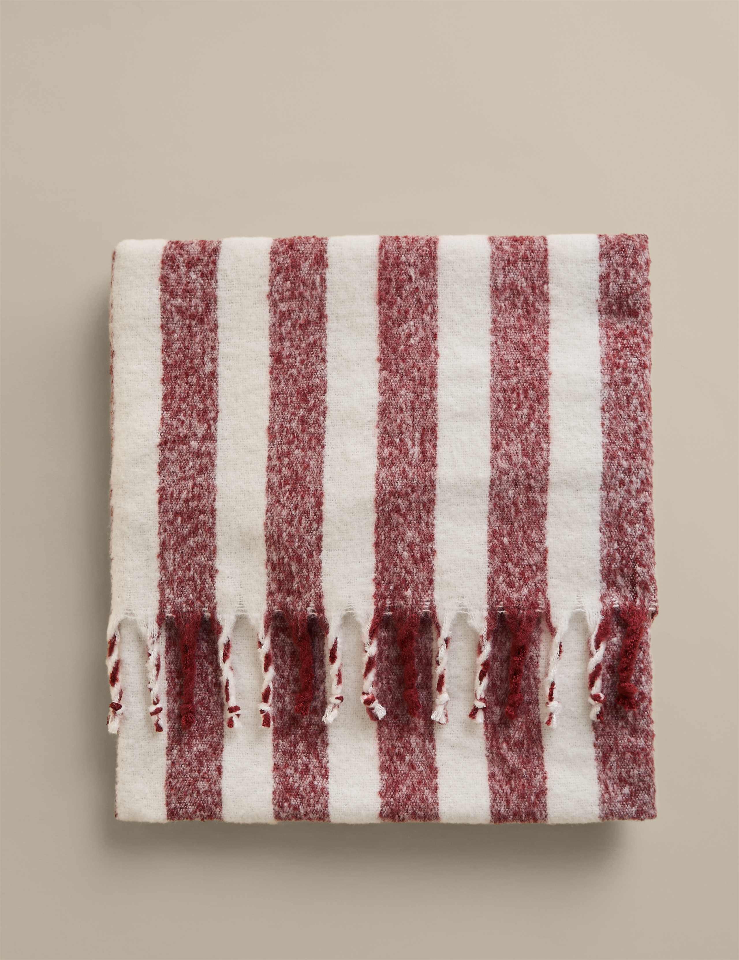 Faux Mohair Striped Throw