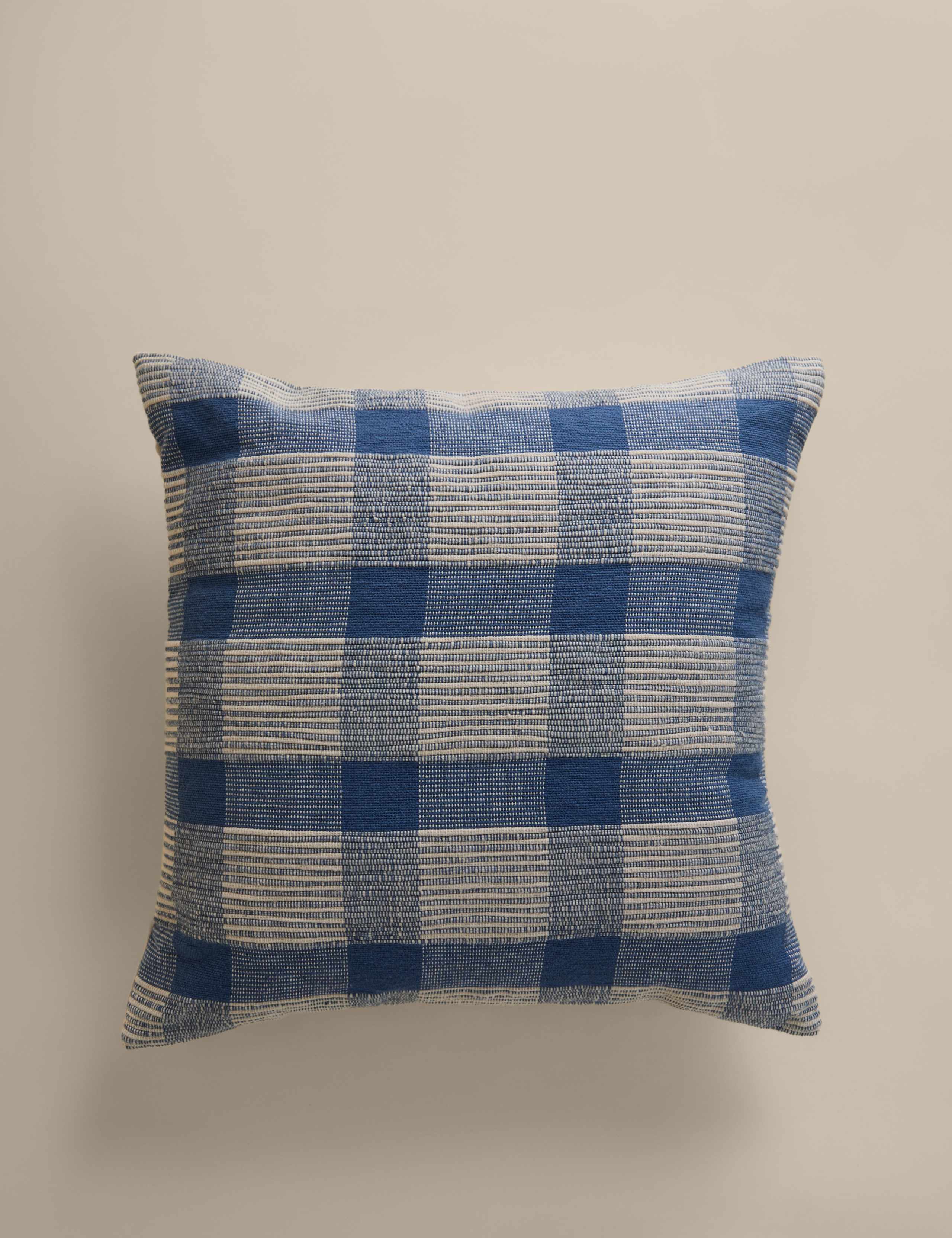 Pure Cotton Checked Textured Cushion