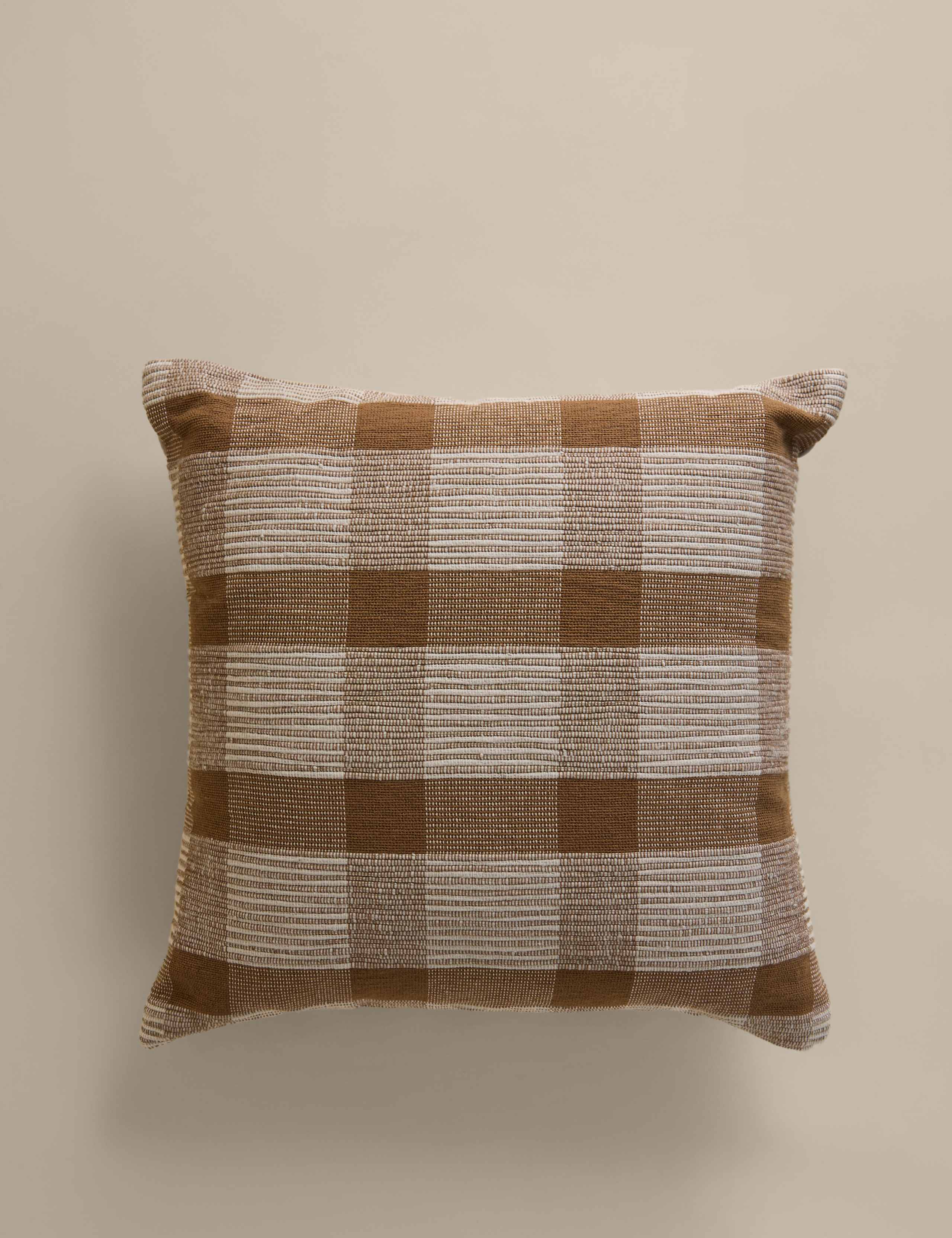 Pure Cotton Checked Textured Cushion