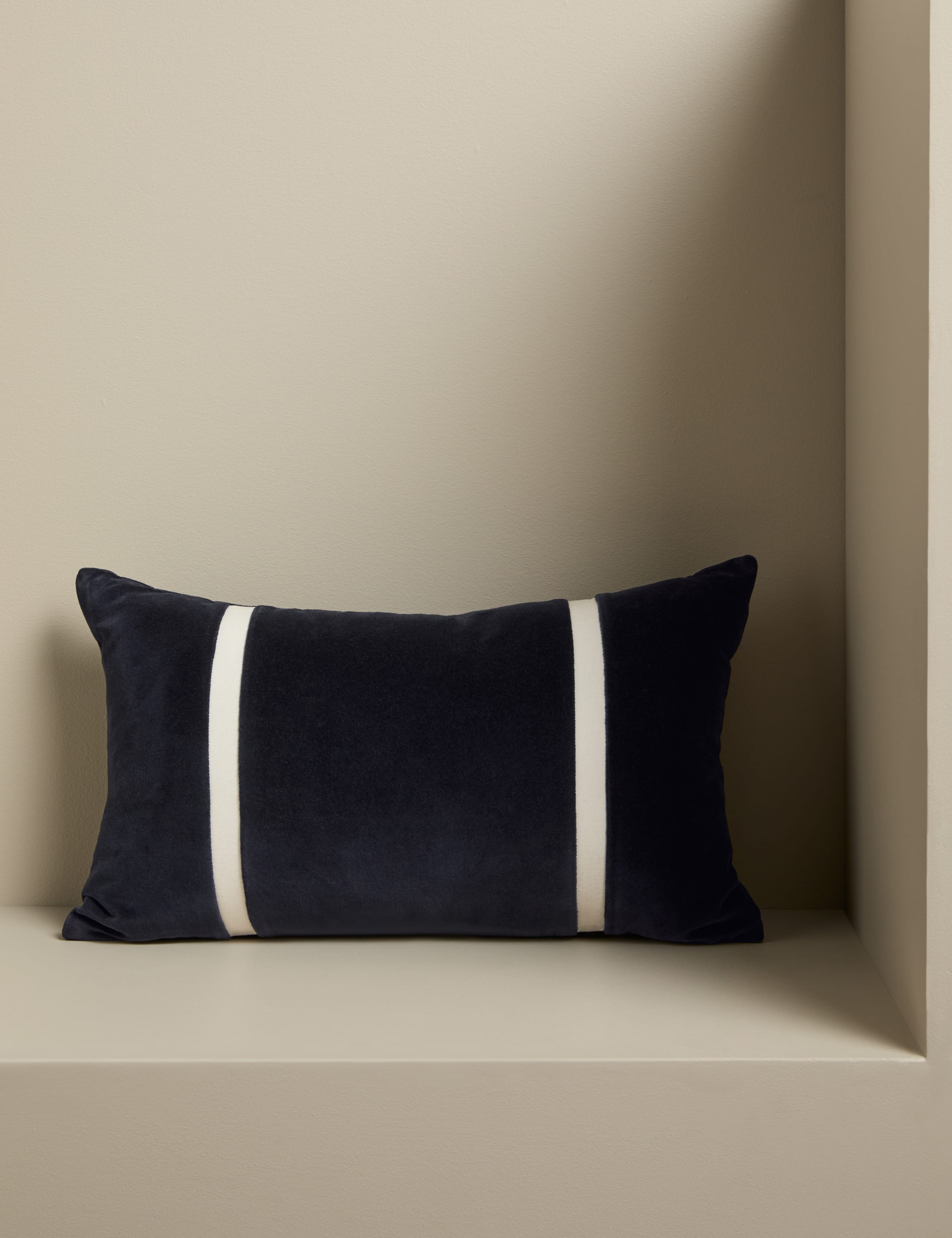 Pure Cotton Double Stripe Bolster Cushion
