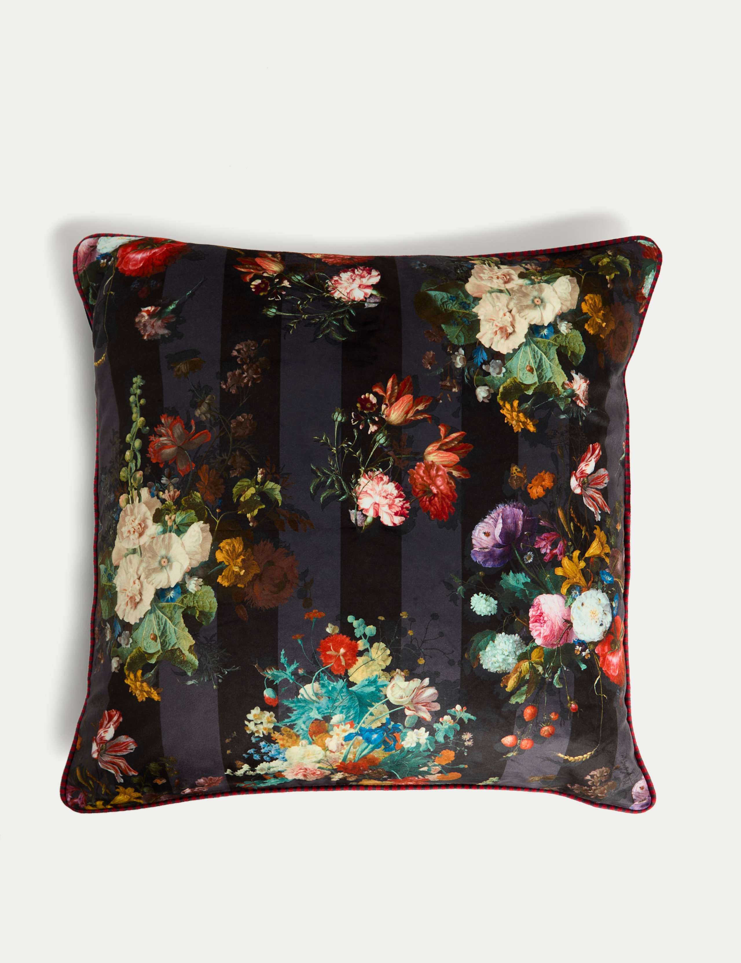 Velvet Floral Large Cushion