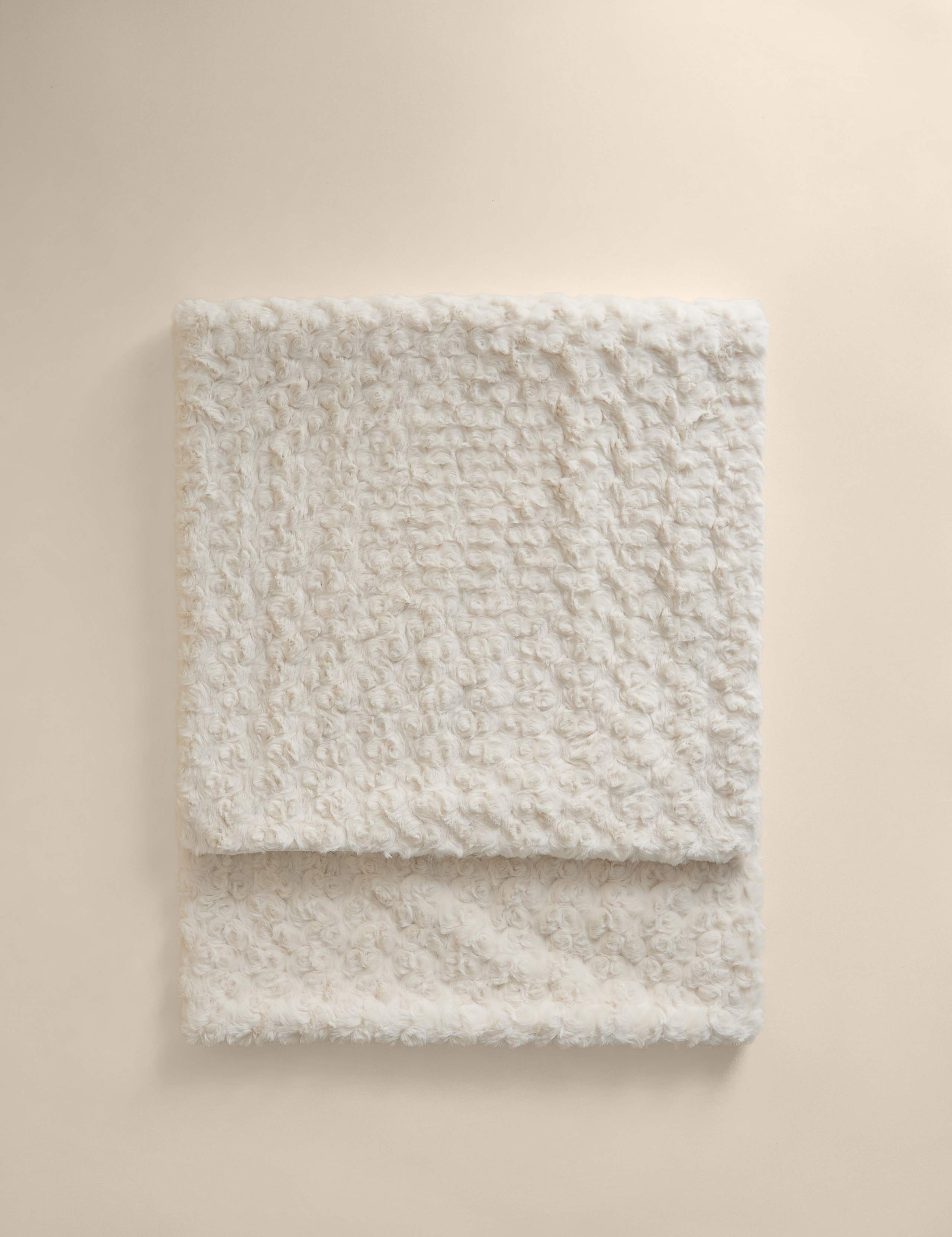 Large Textured Faux Fur Throw