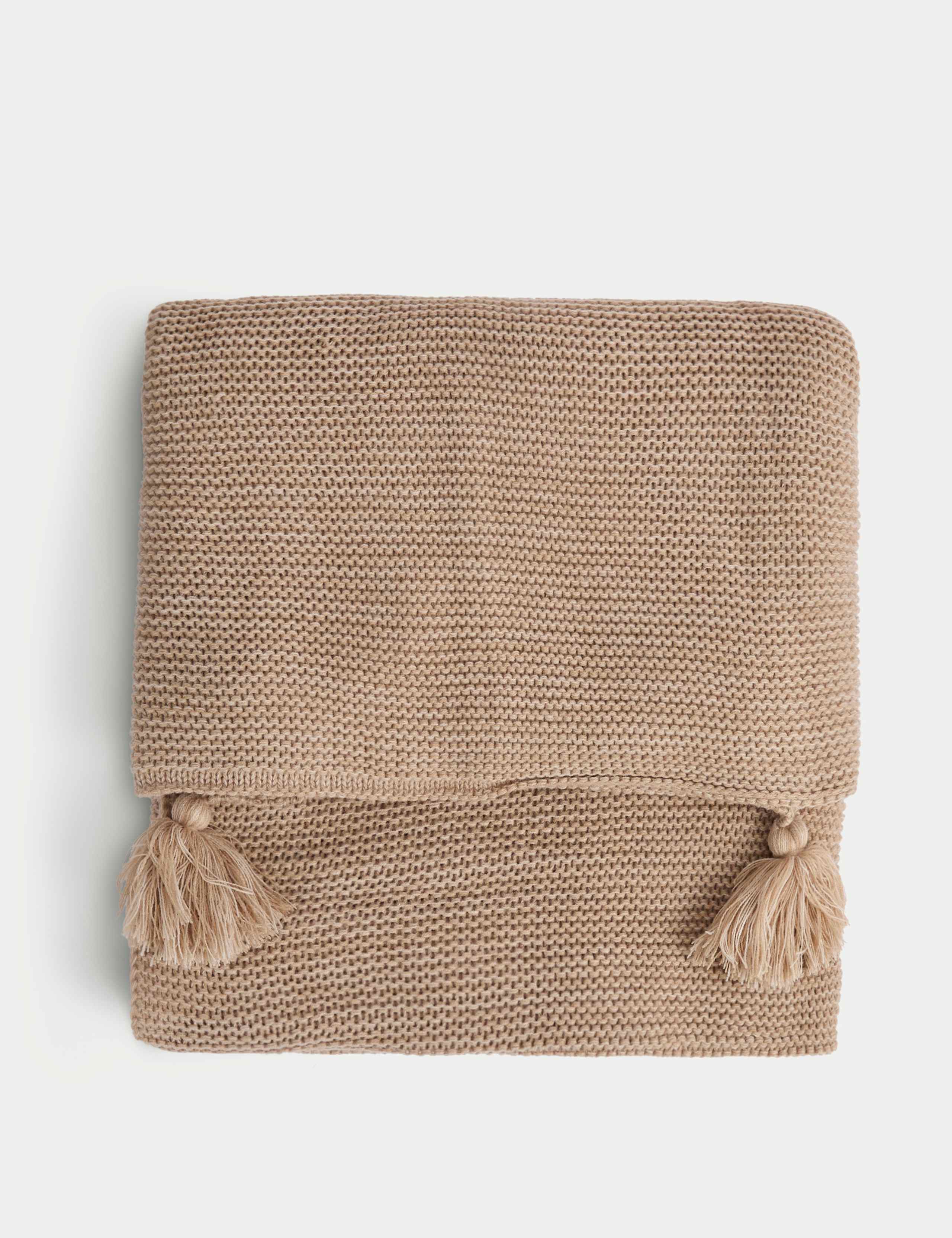 Knitted Tassel Throw