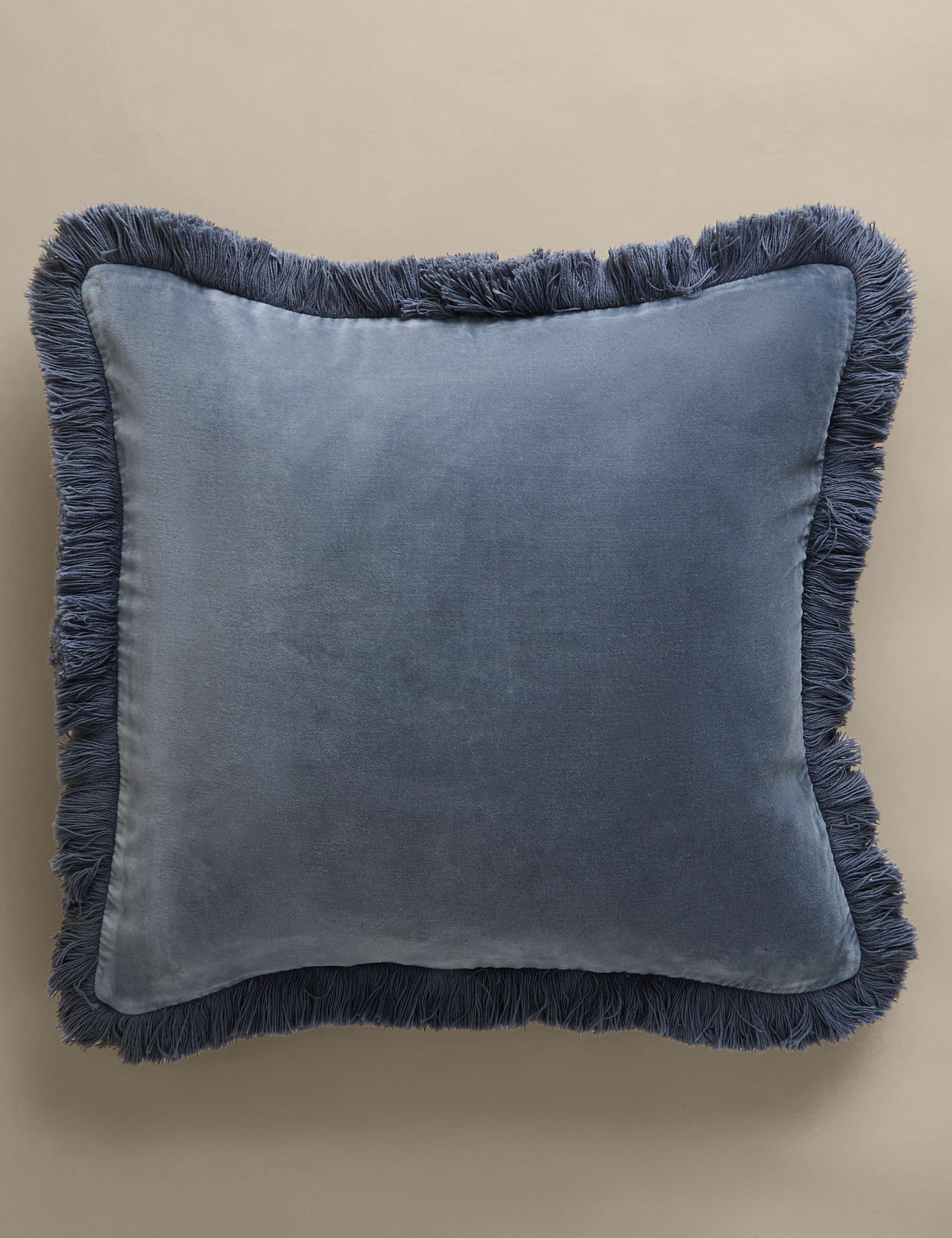 Pure Cotton Velvet Fringed Cushion