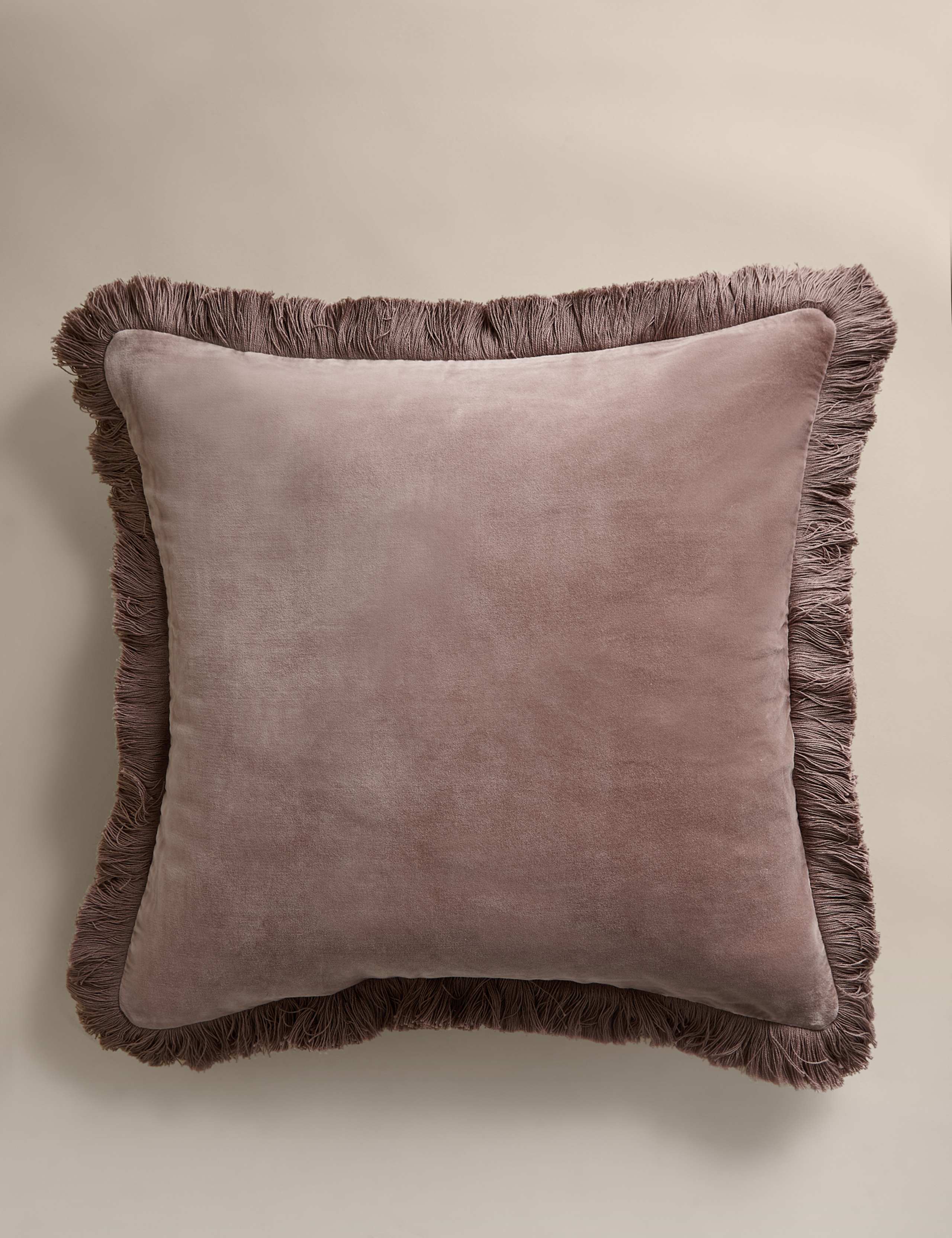Pure Cotton Velvet Fringed Cushion