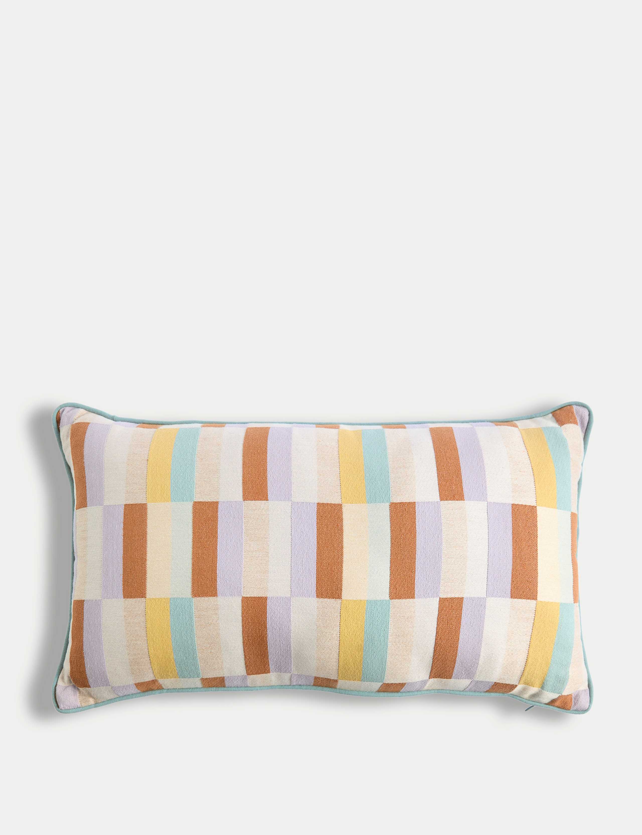 Pure Cotton Geometric Bolster Cushion