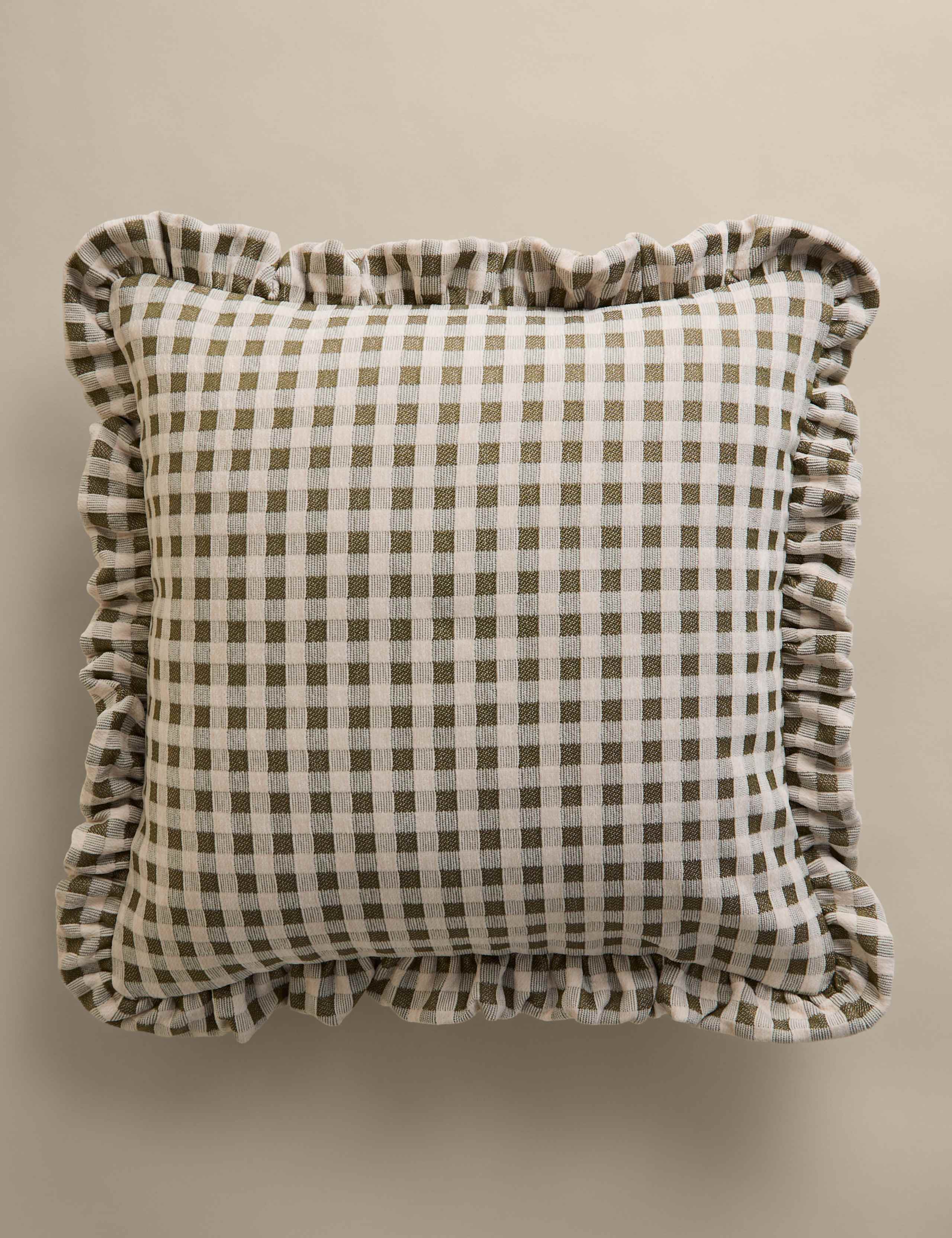 Chenille Woven Gingham Cushion