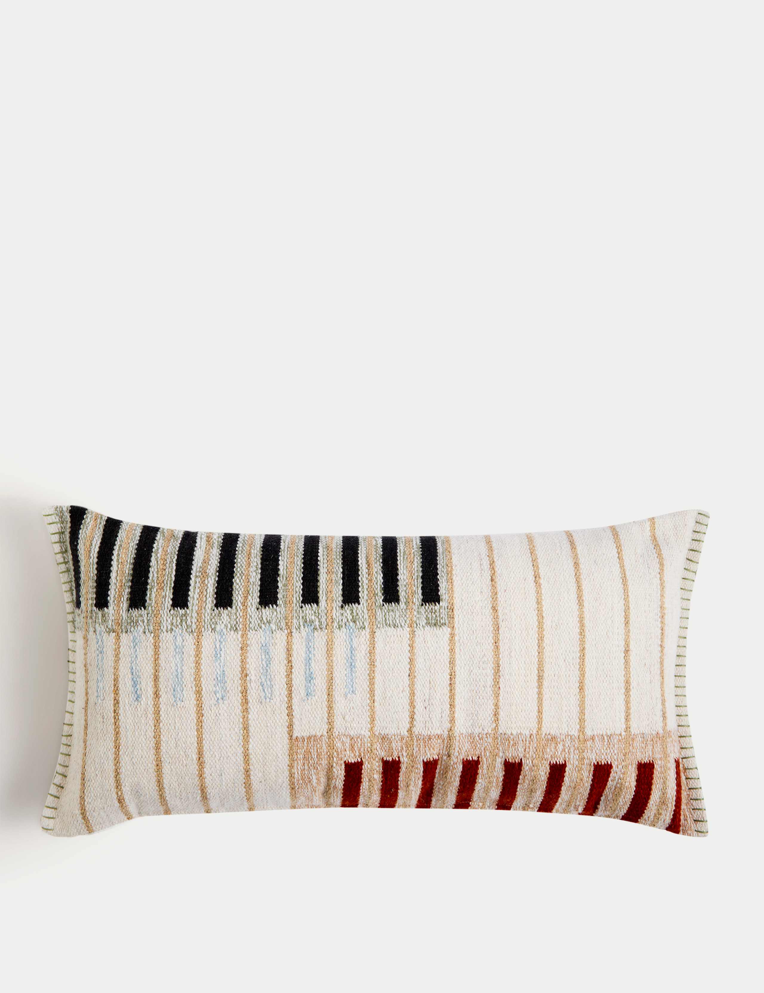 Wool Blend Textured Bolster Cushion