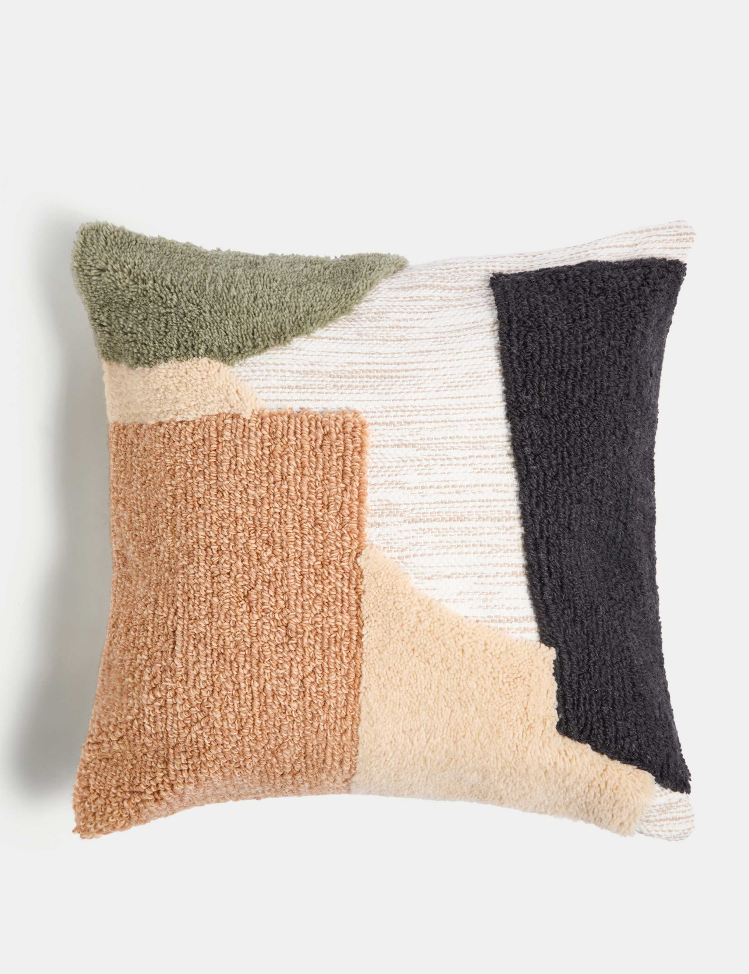 Wool Blend Abstract Geometric Cushion