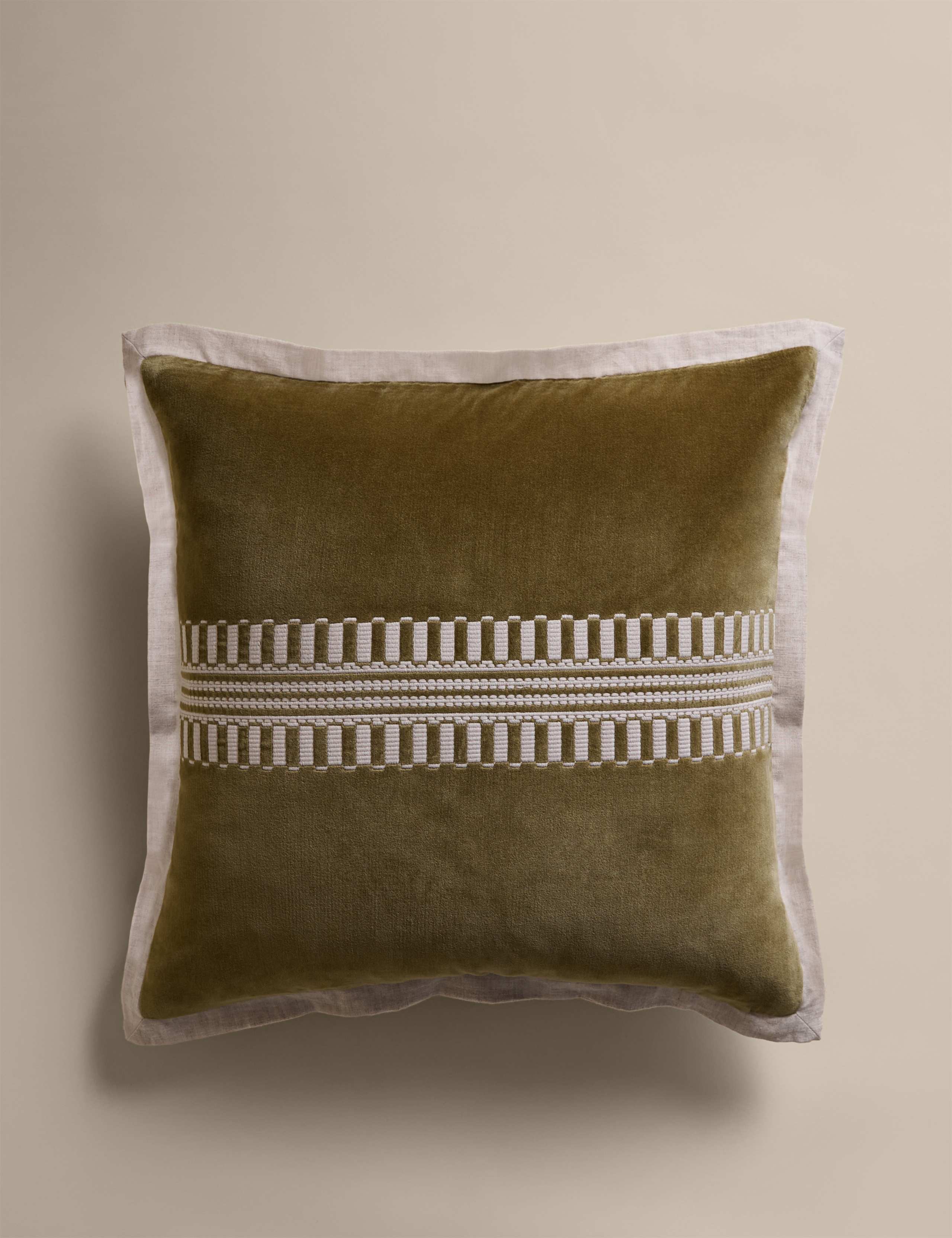 Pure Cotton Velvet Embroidery Panel Cushion