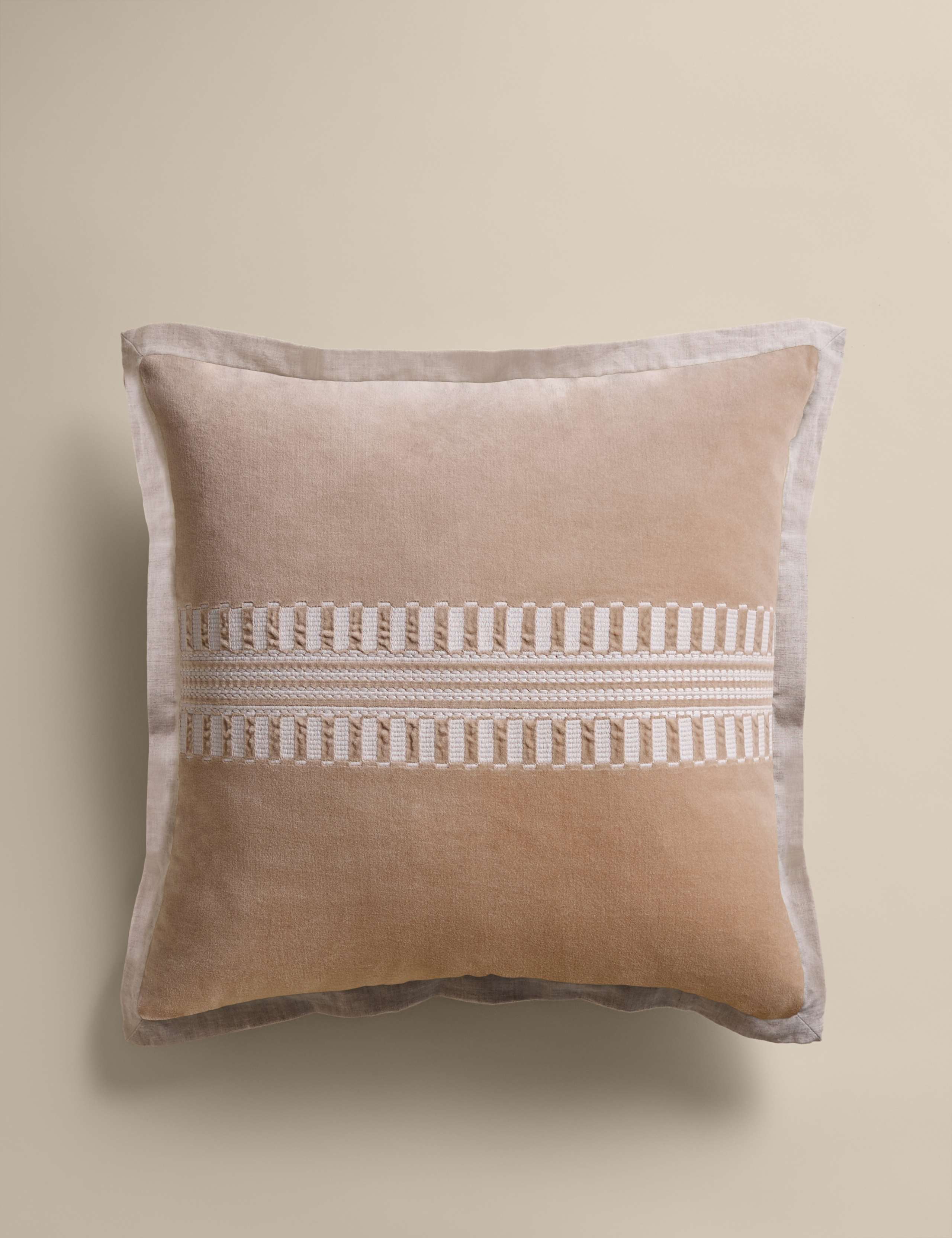 Pure Cotton Velvet Embroidery Panel Cushion