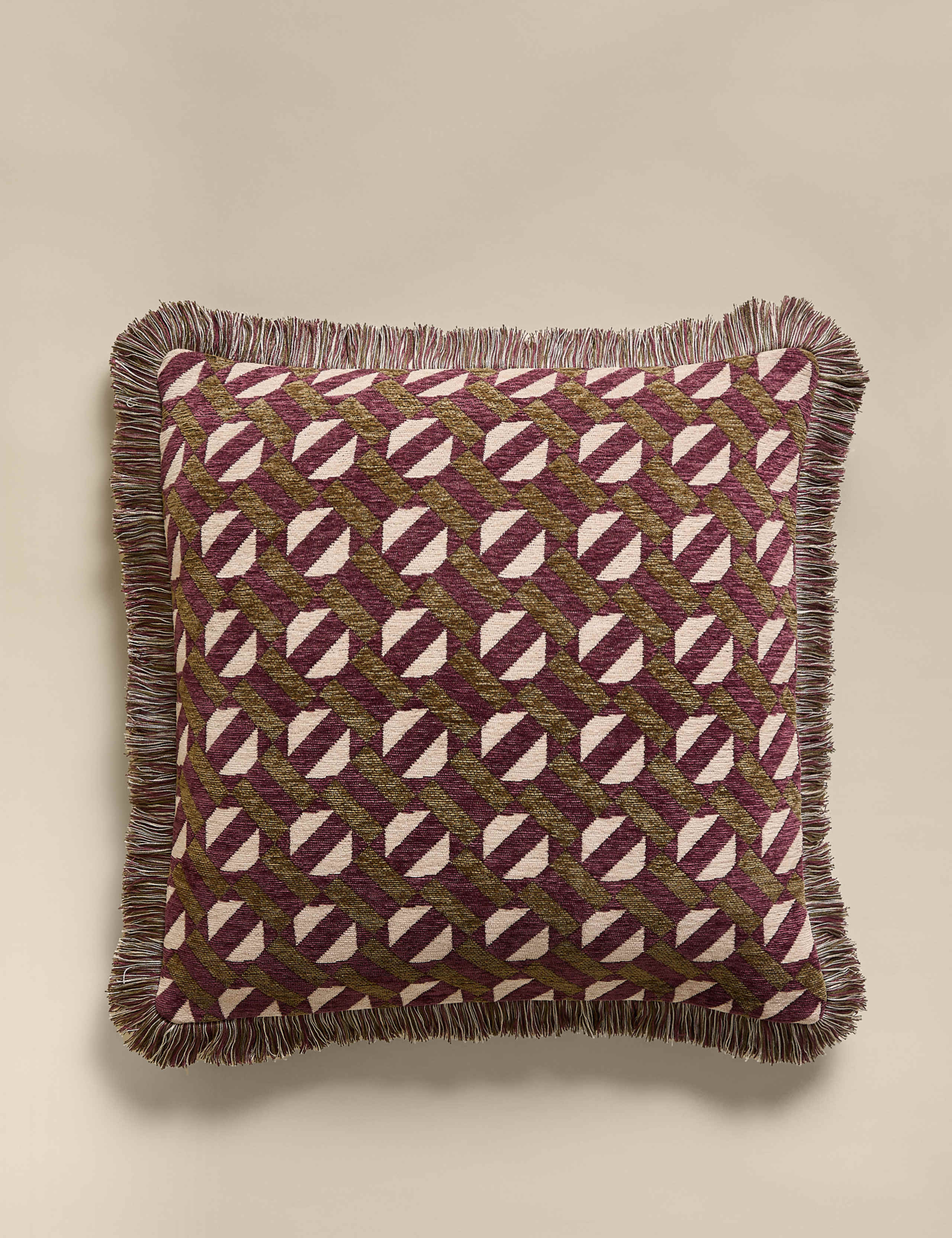 Chenille Geometric Tile Cushion