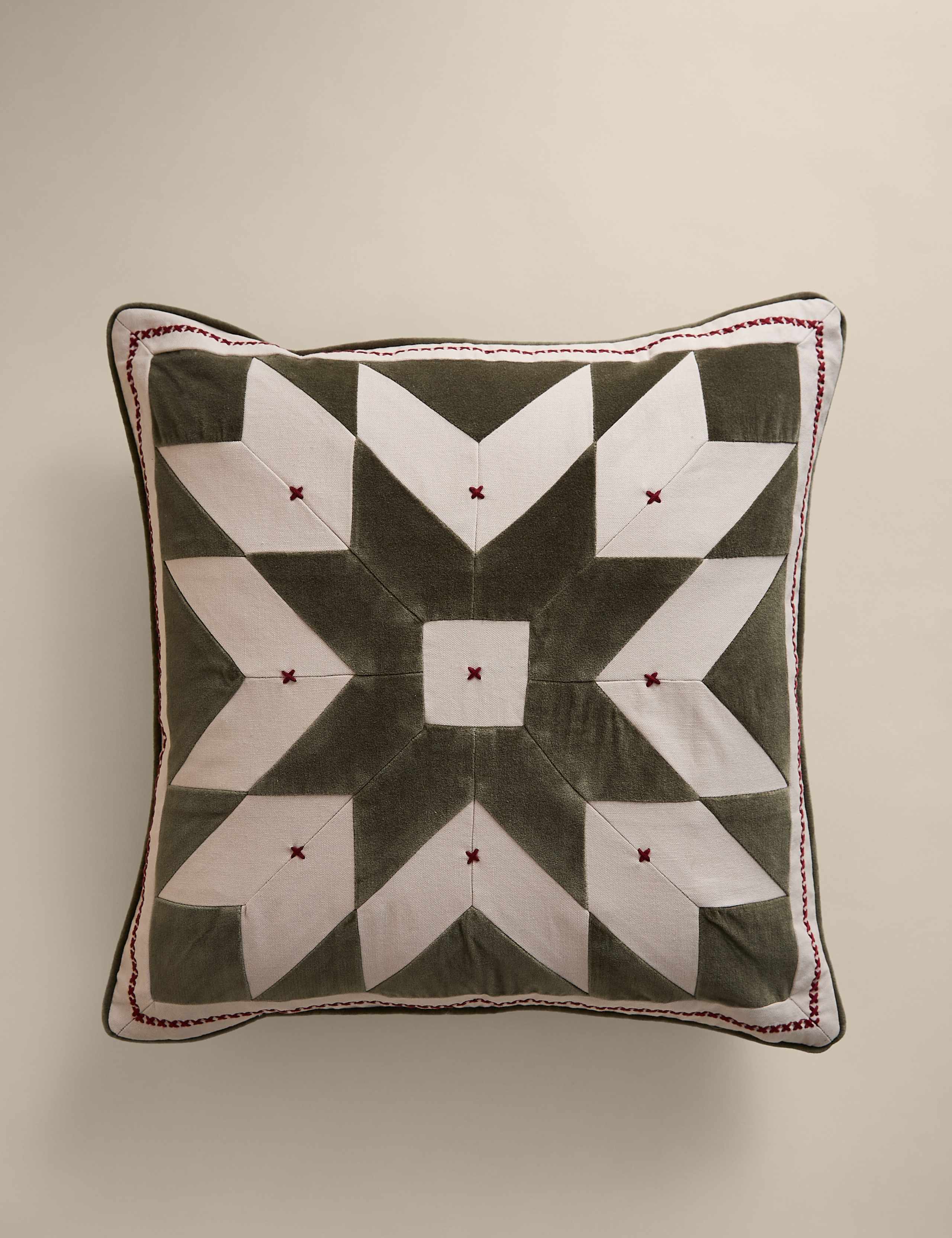 Christmas Geometric Patchwork Cushion