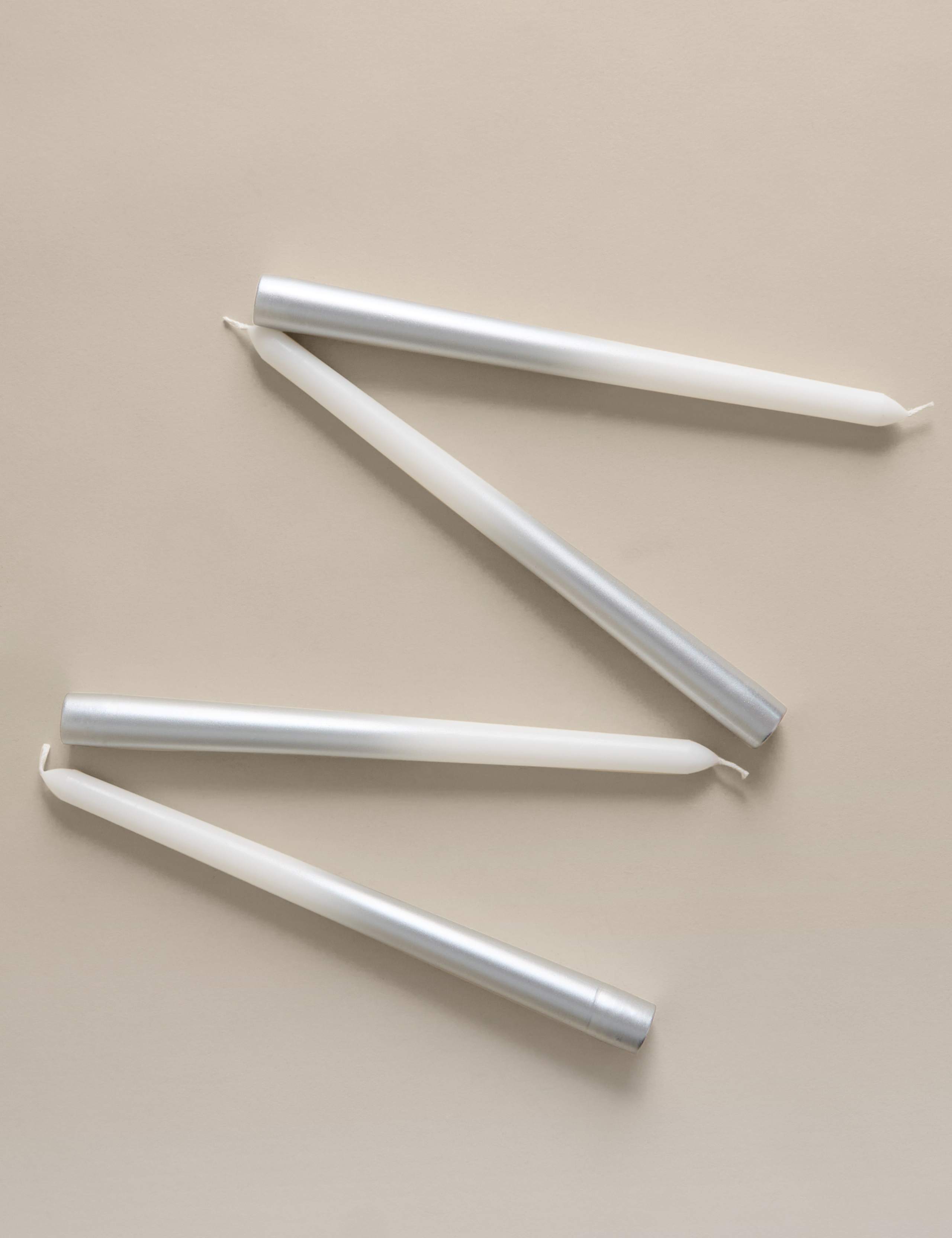 Set of 4 Metallic Ombre Dinner Candles
