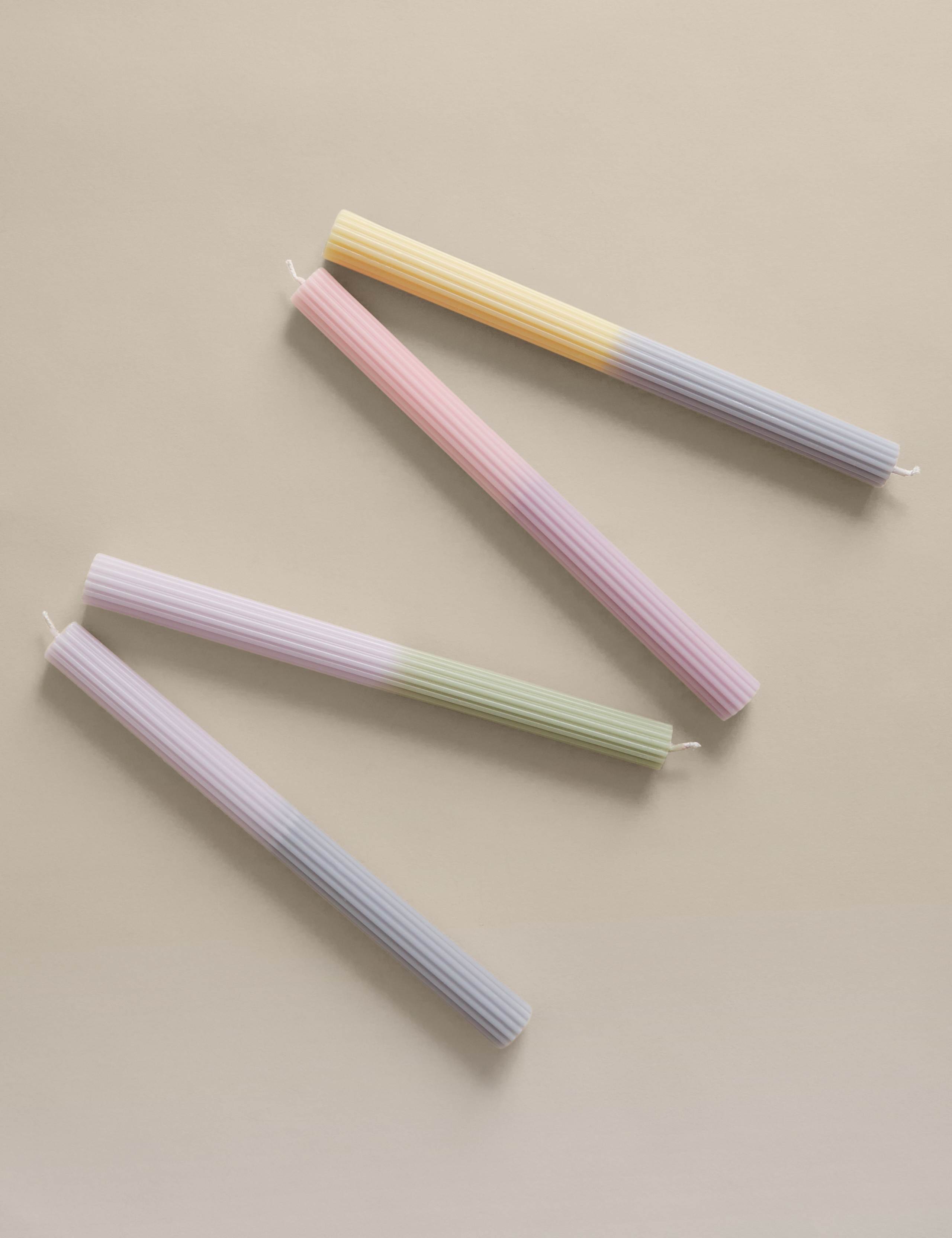 Set of 4 Pastel Dinner Candles