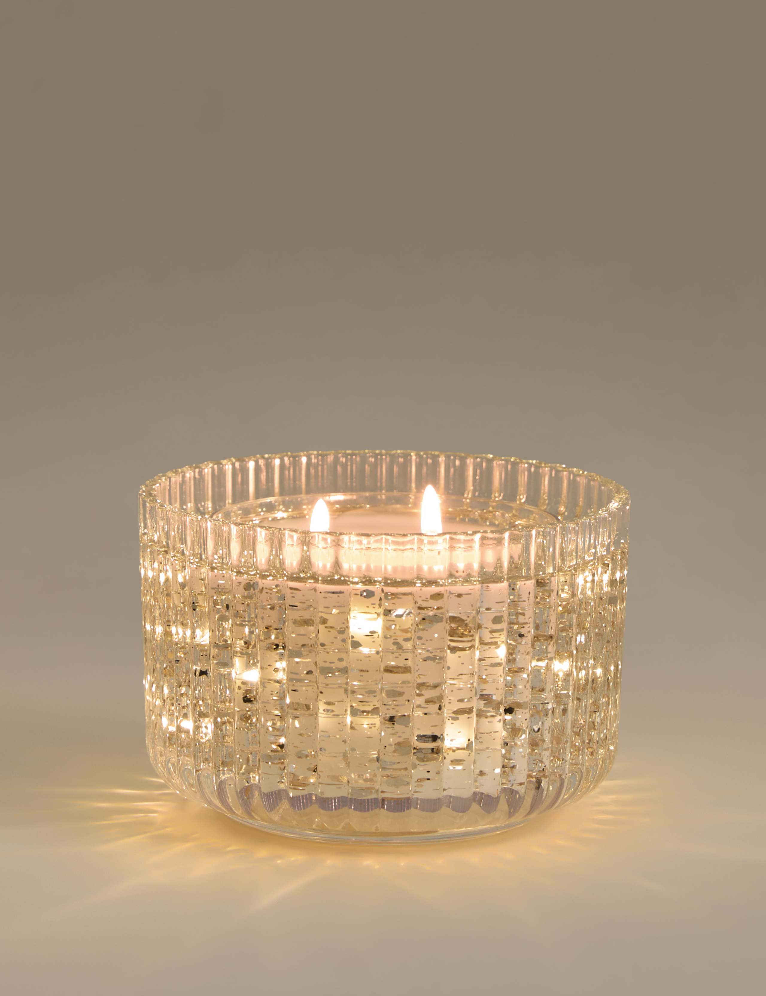 2 Wick Golden Light Up Candle