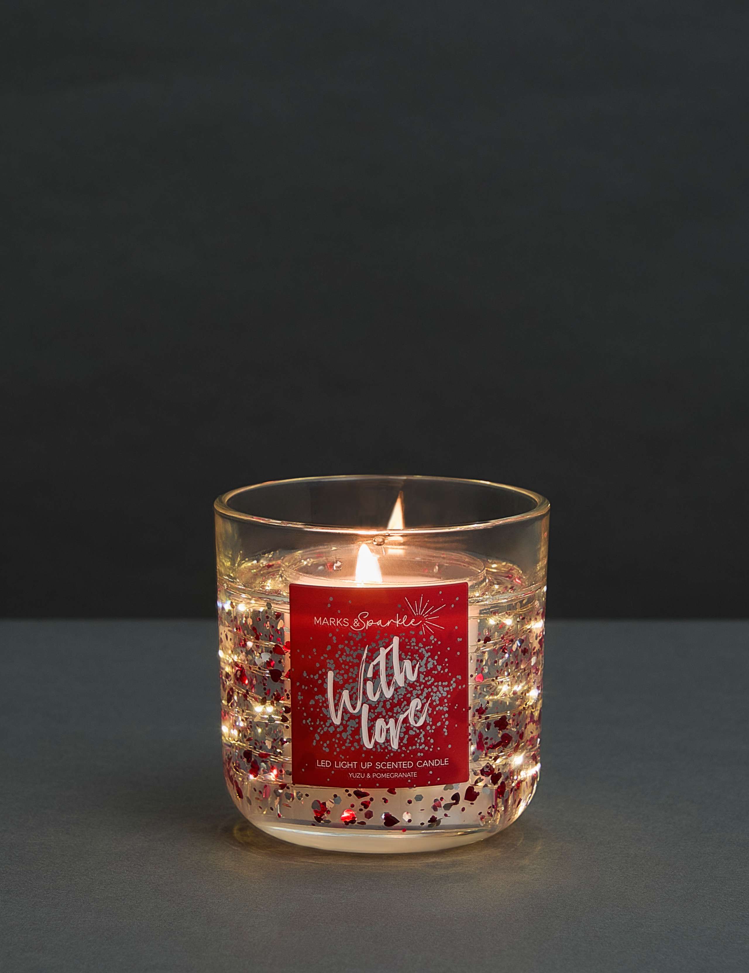 Yuzu & Pomegranate Heart Light Up Candle