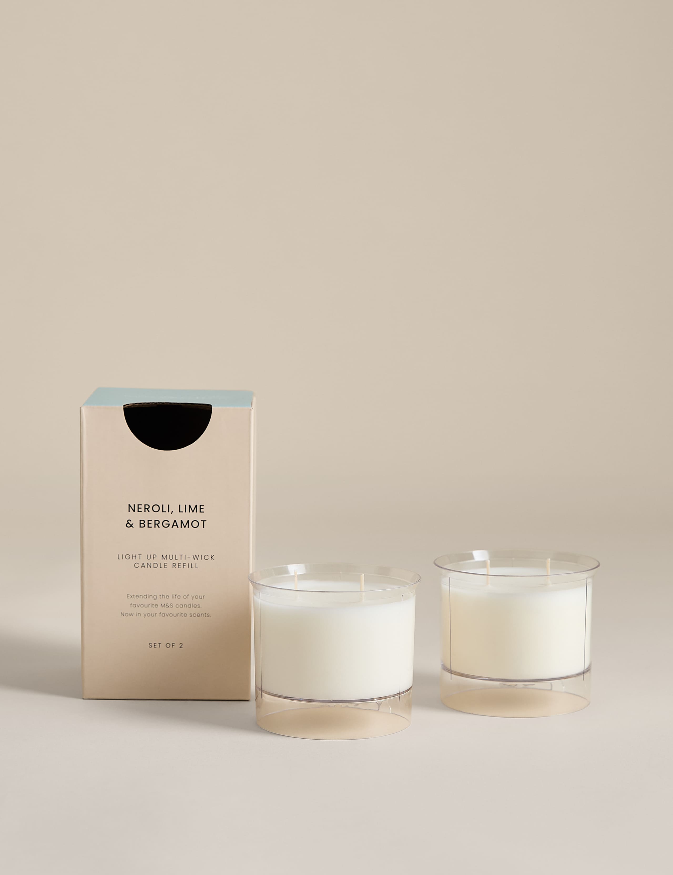 2 Pack Neroli Lime & Basil Candle Refill 120g