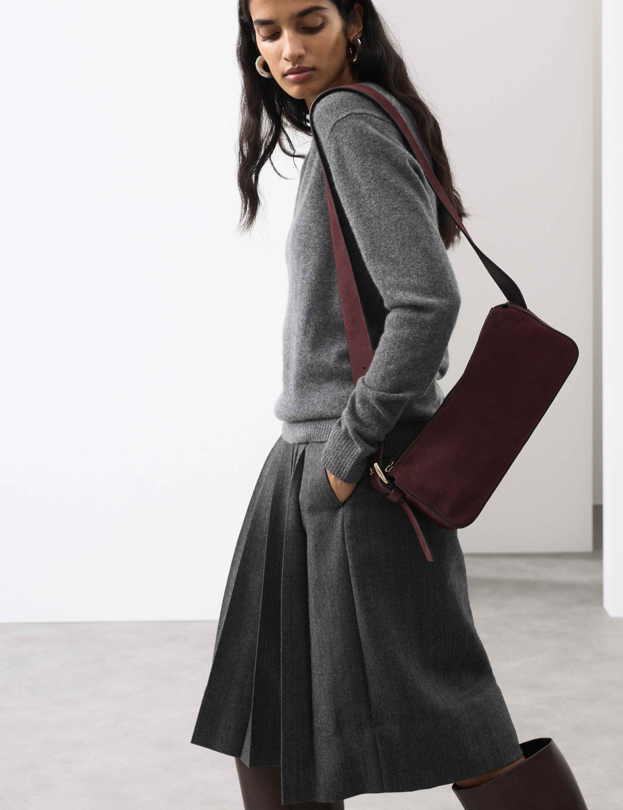 Suede Boxy Sling Bag