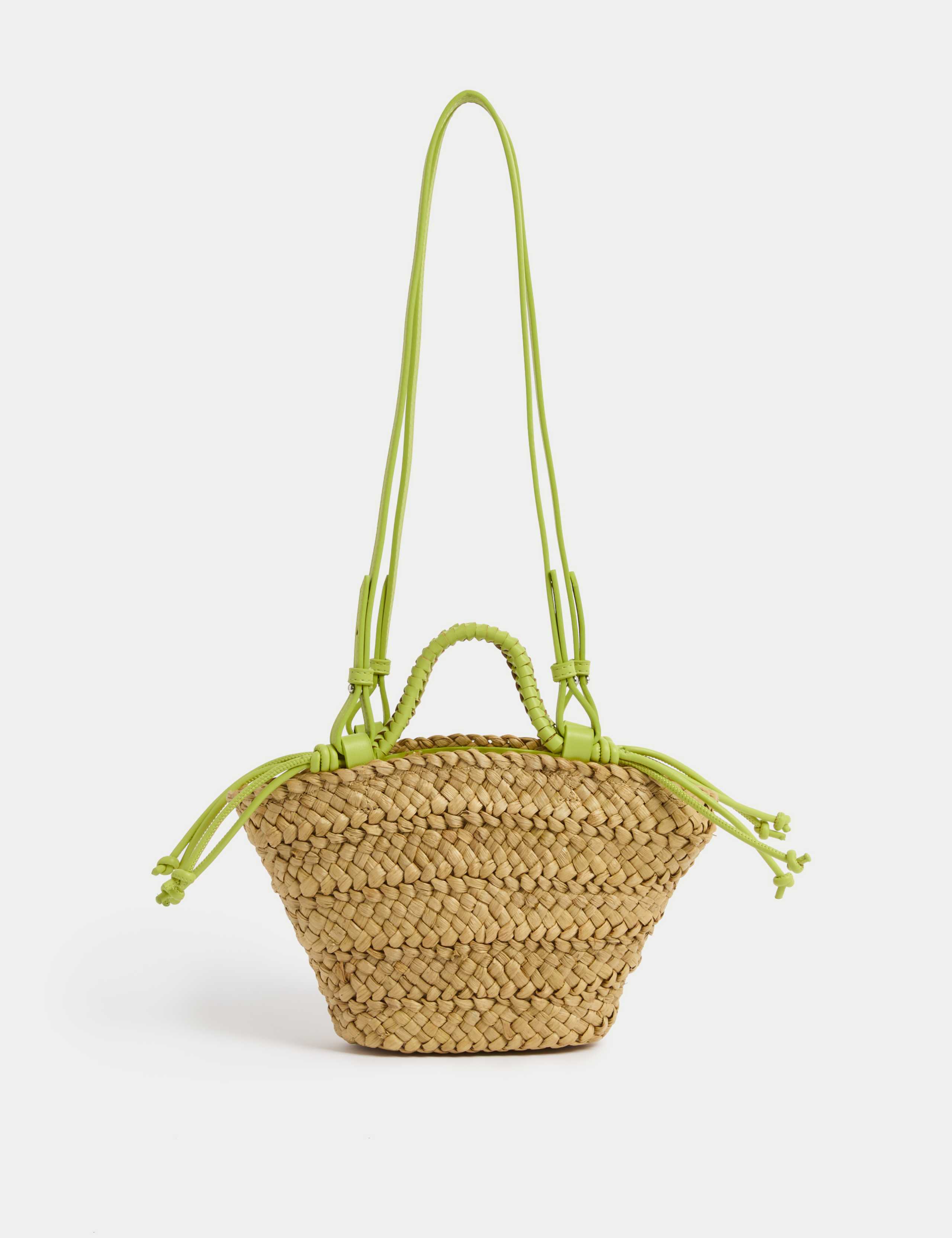 Straw Woven Mini Basket Shoulder Bag
