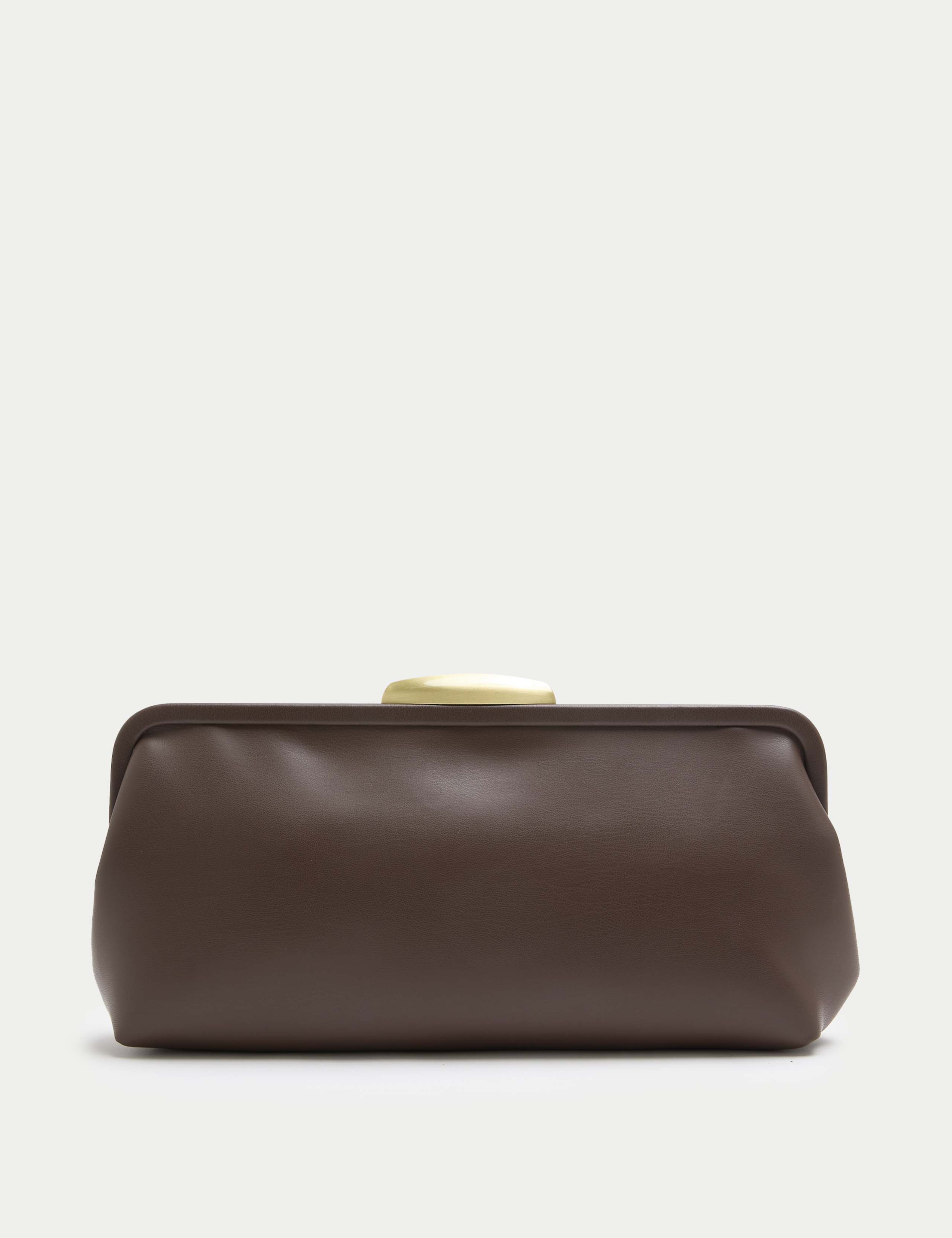Faux Leather Clutch Bag