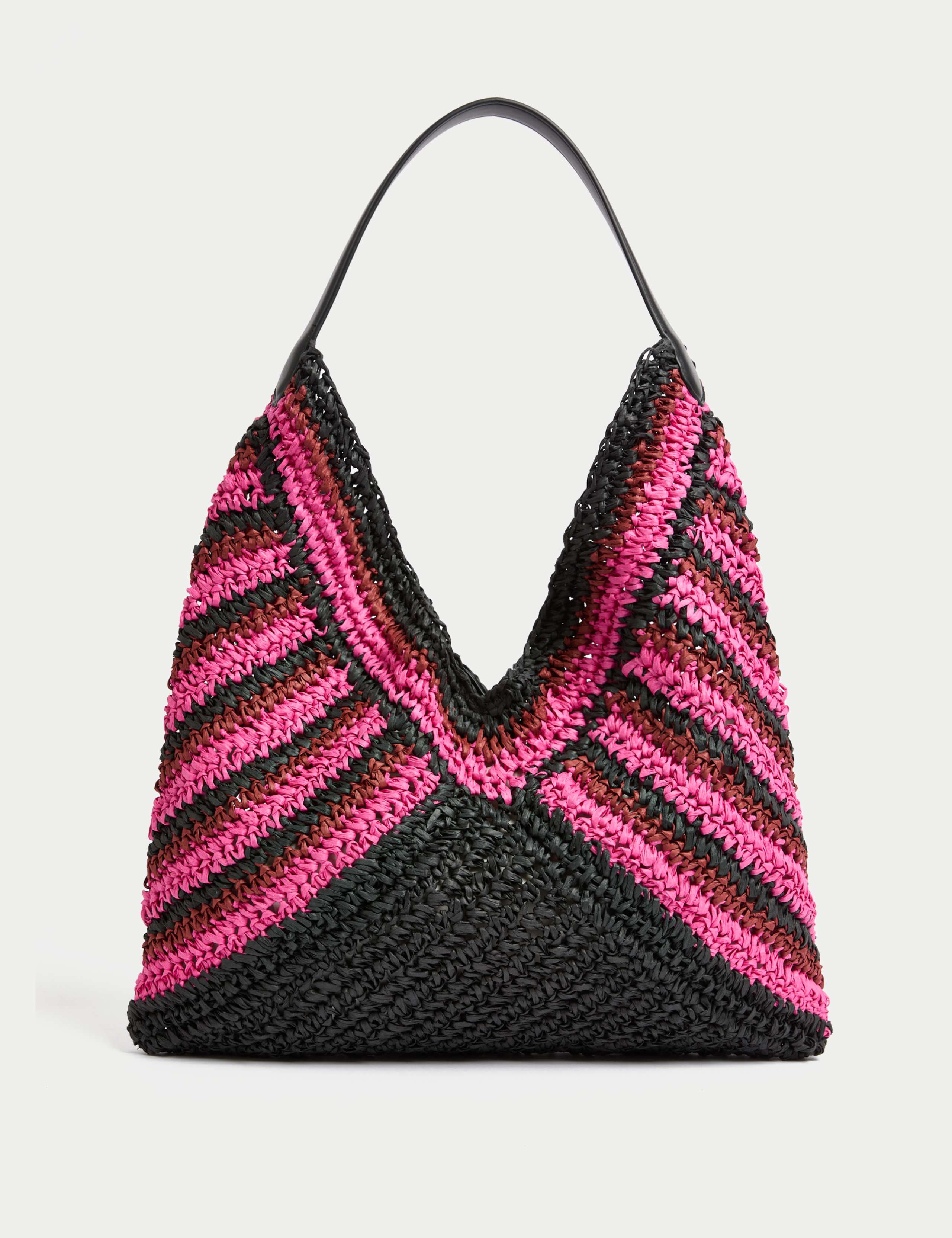 Straw Striped Shoulder Bag