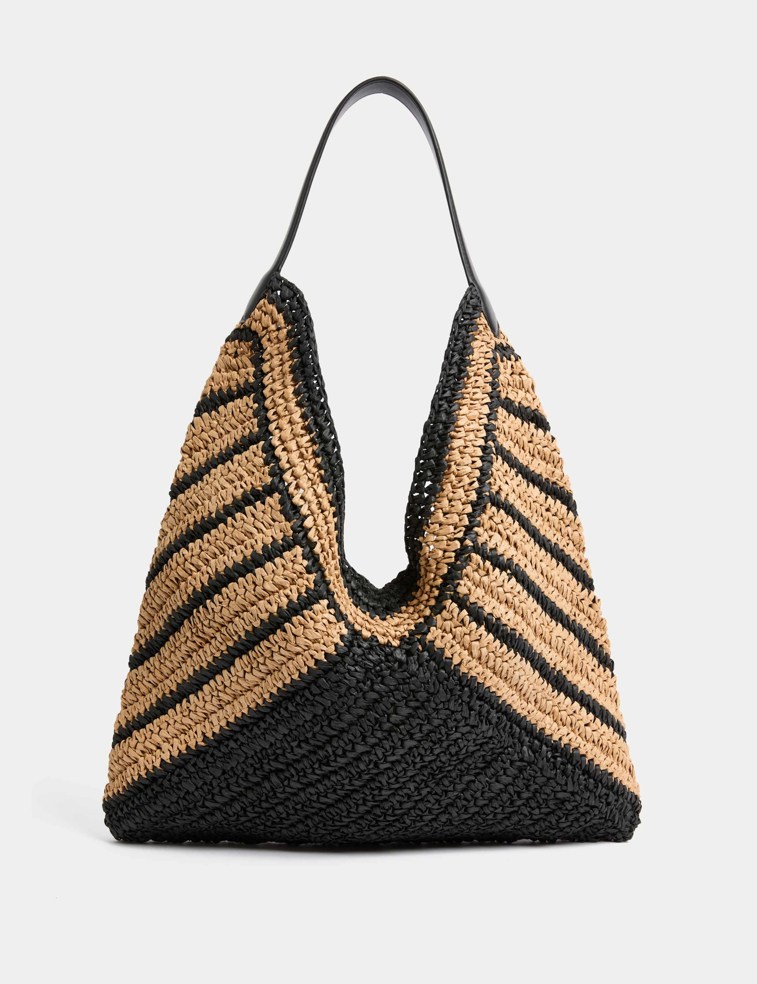 Straw Striped Shoulder Bag