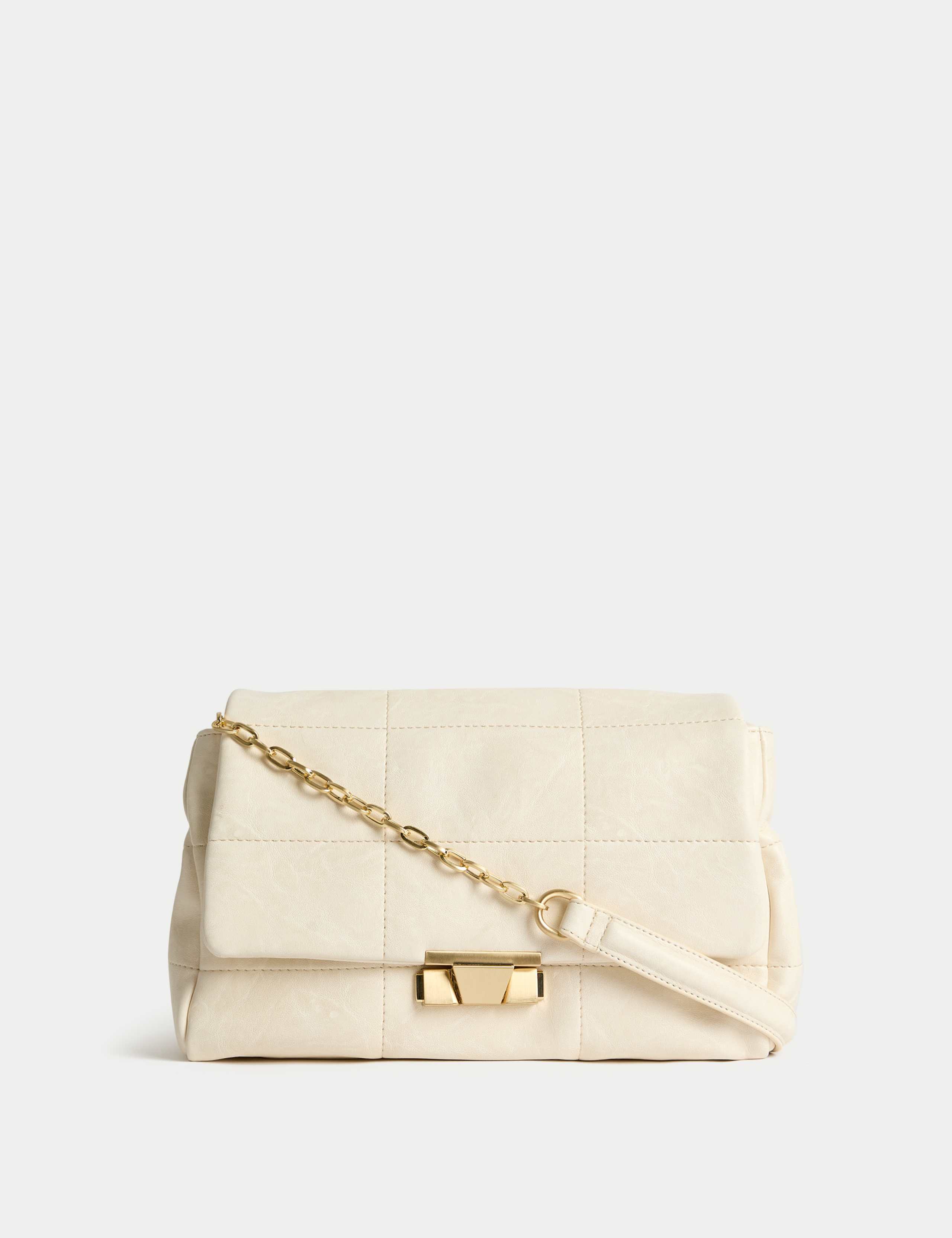 Faux Leather Quilted Shoulder Bag