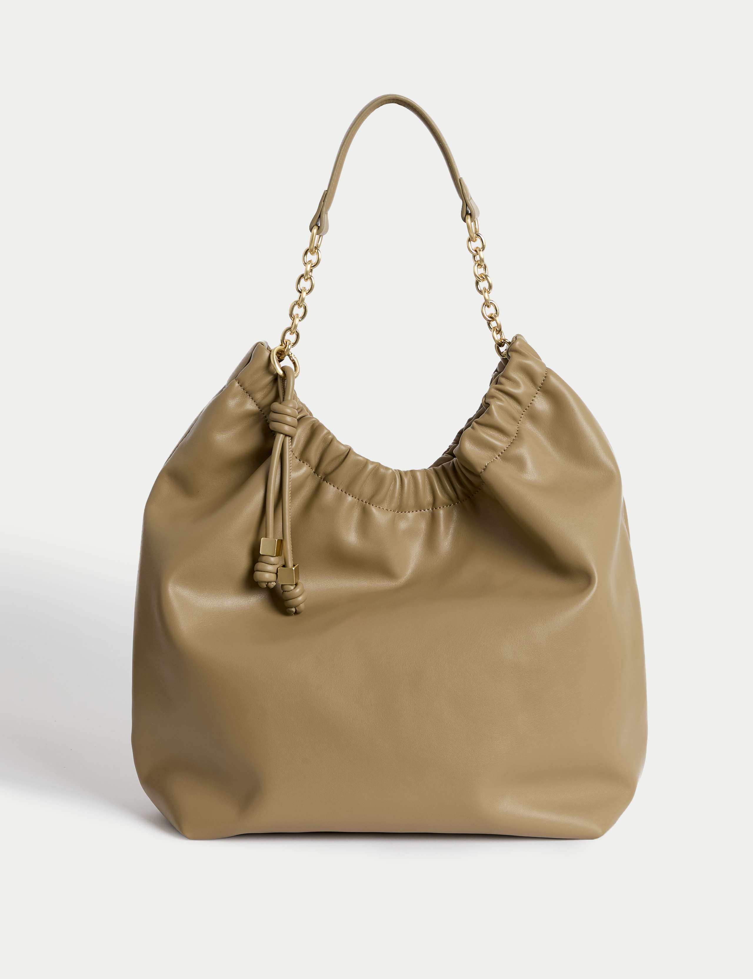 Faux Leather Chain Strap Shoulder Bag