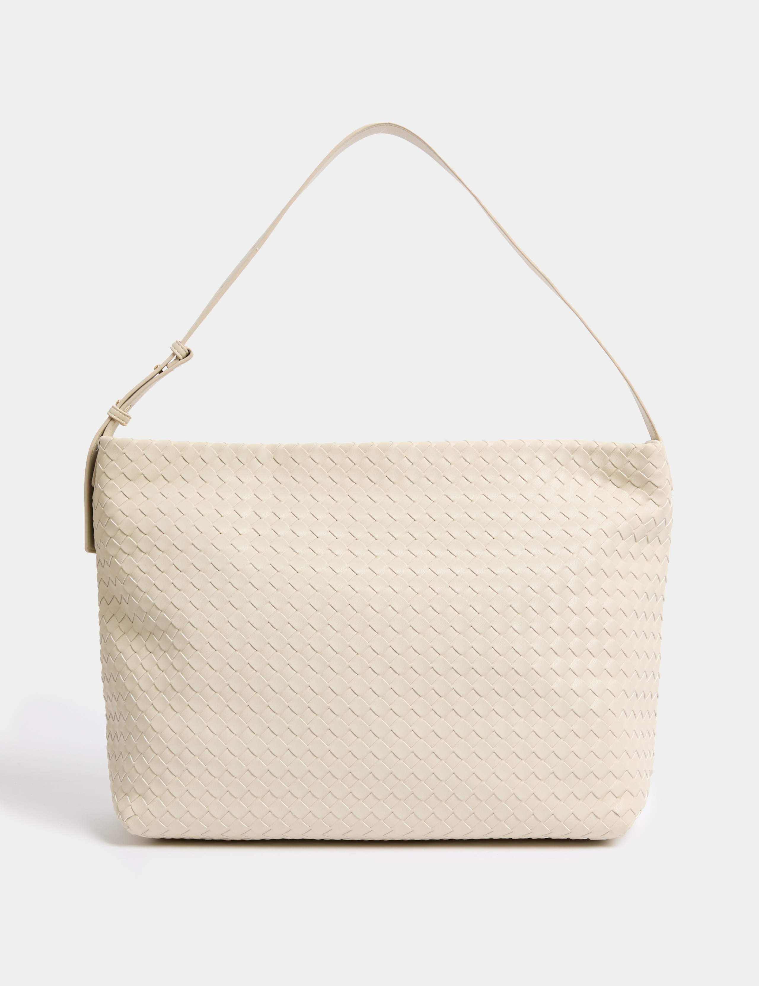 Faux Leather Woven Shoulder Strap