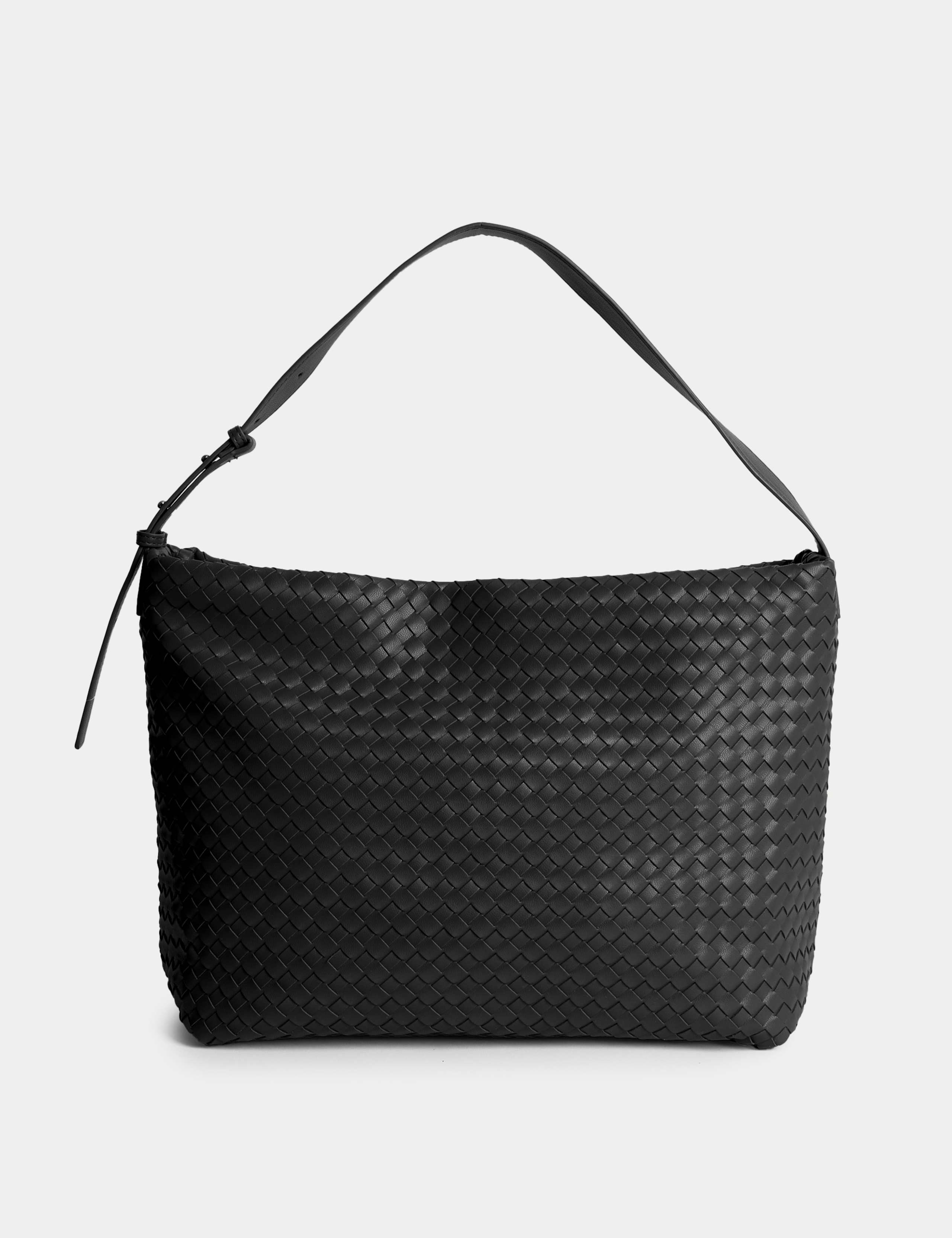 Faux Leather Woven Shoulder Strap