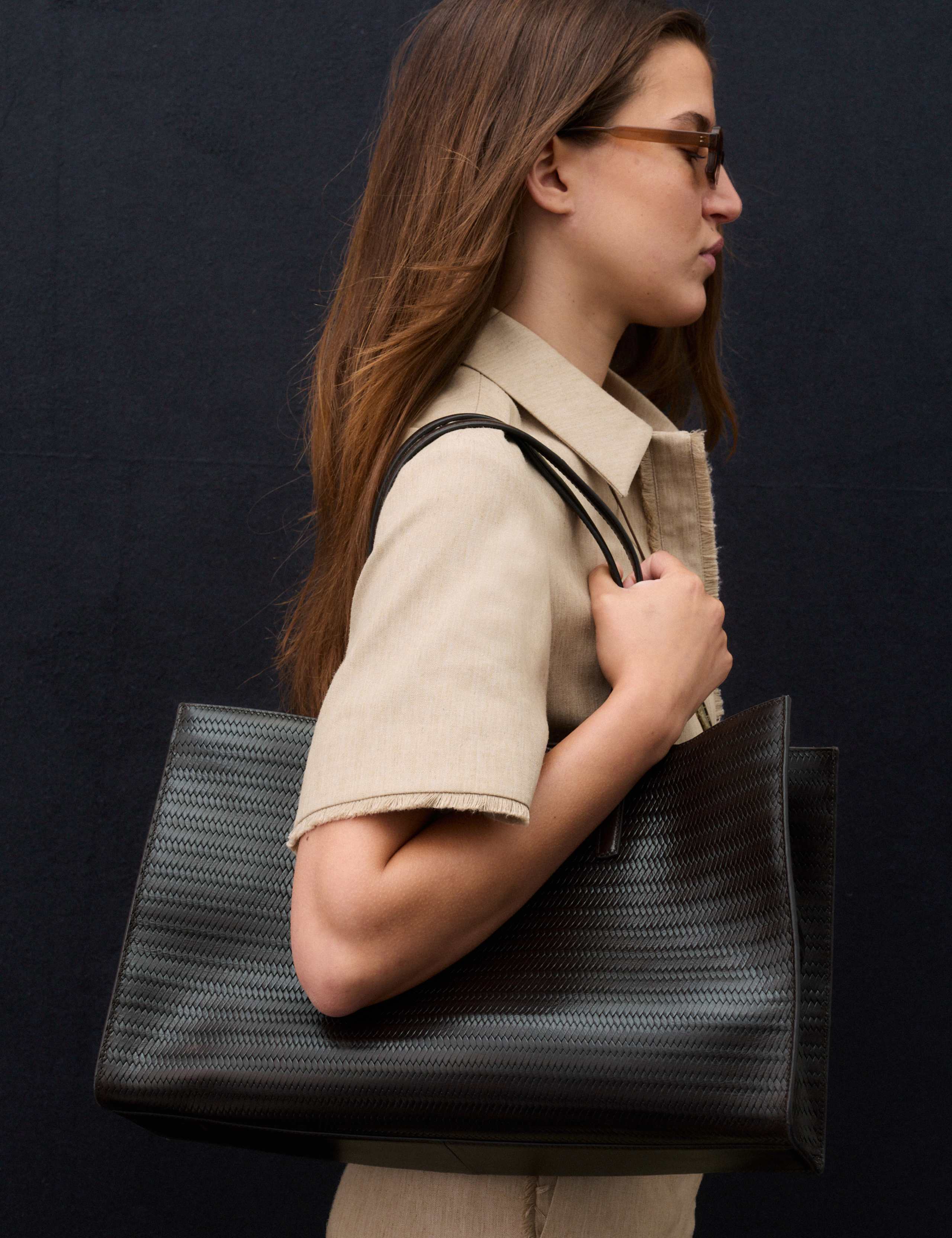 Leather Embossed Tote Bag