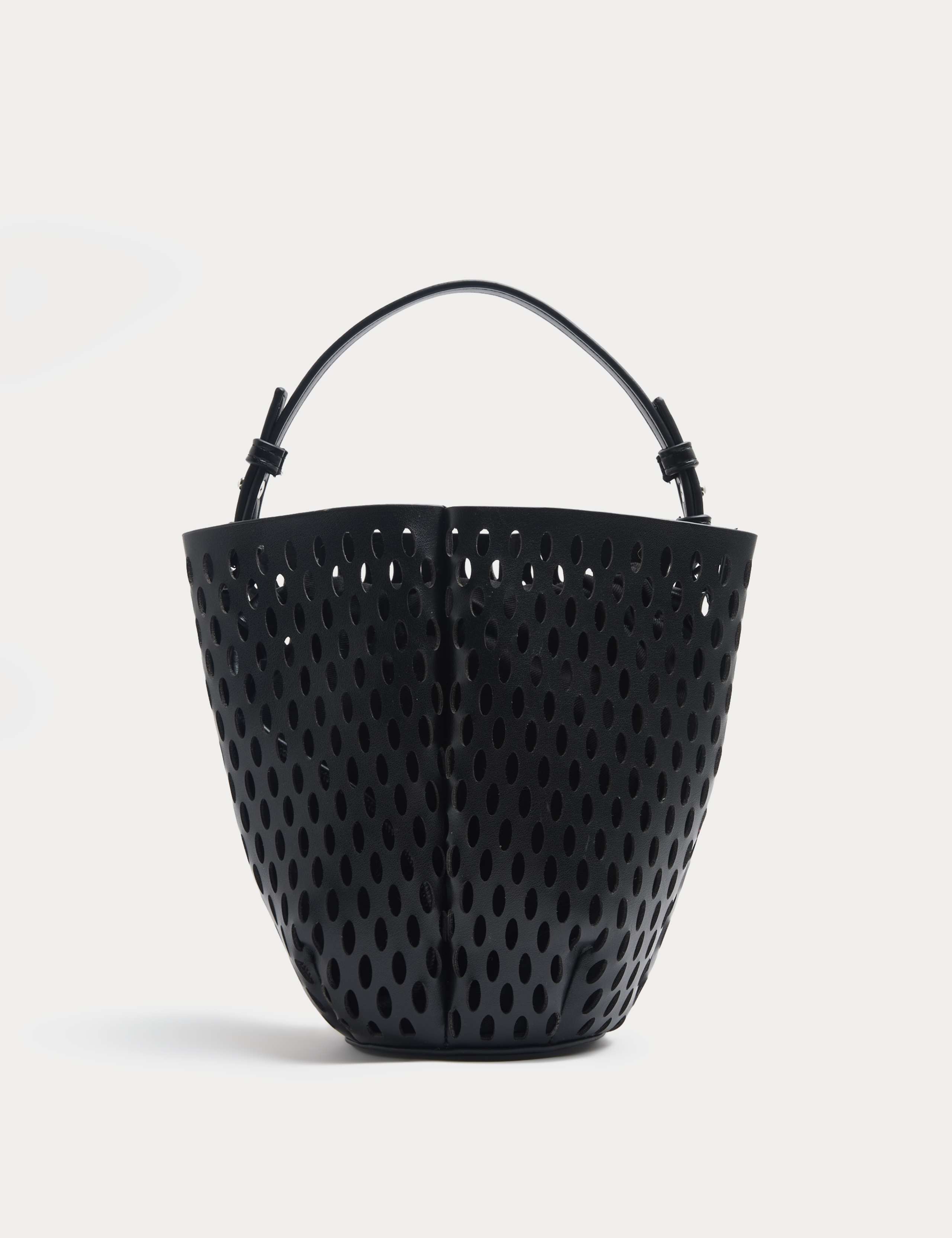 Faux Leather Laser Cut Tulip Bucket Bag QT