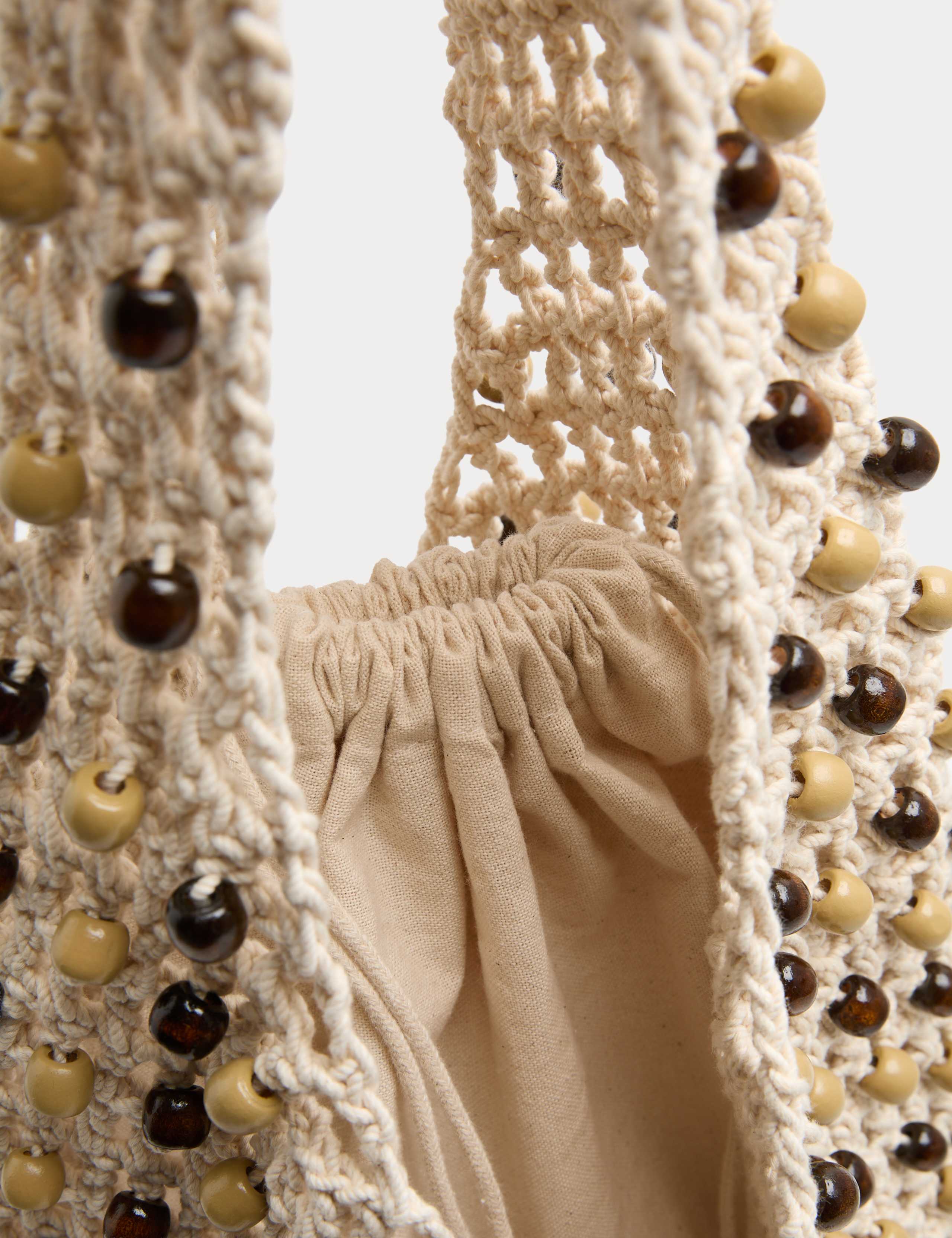 Macrame Beaded Shoulder Bag