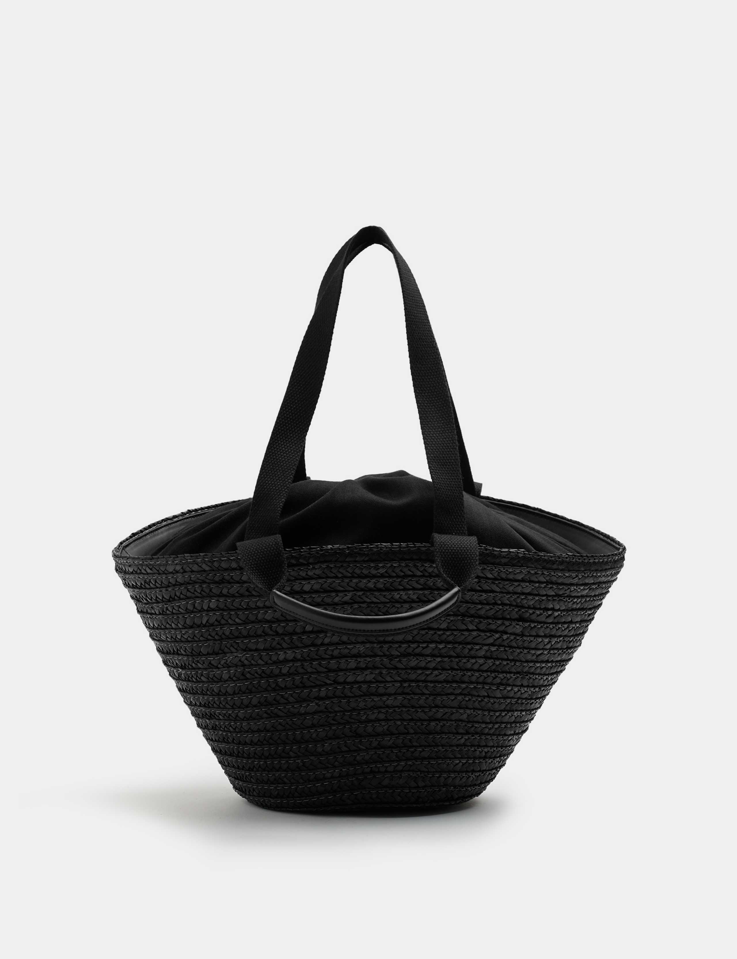 Straw Drawstring Bucket Bag