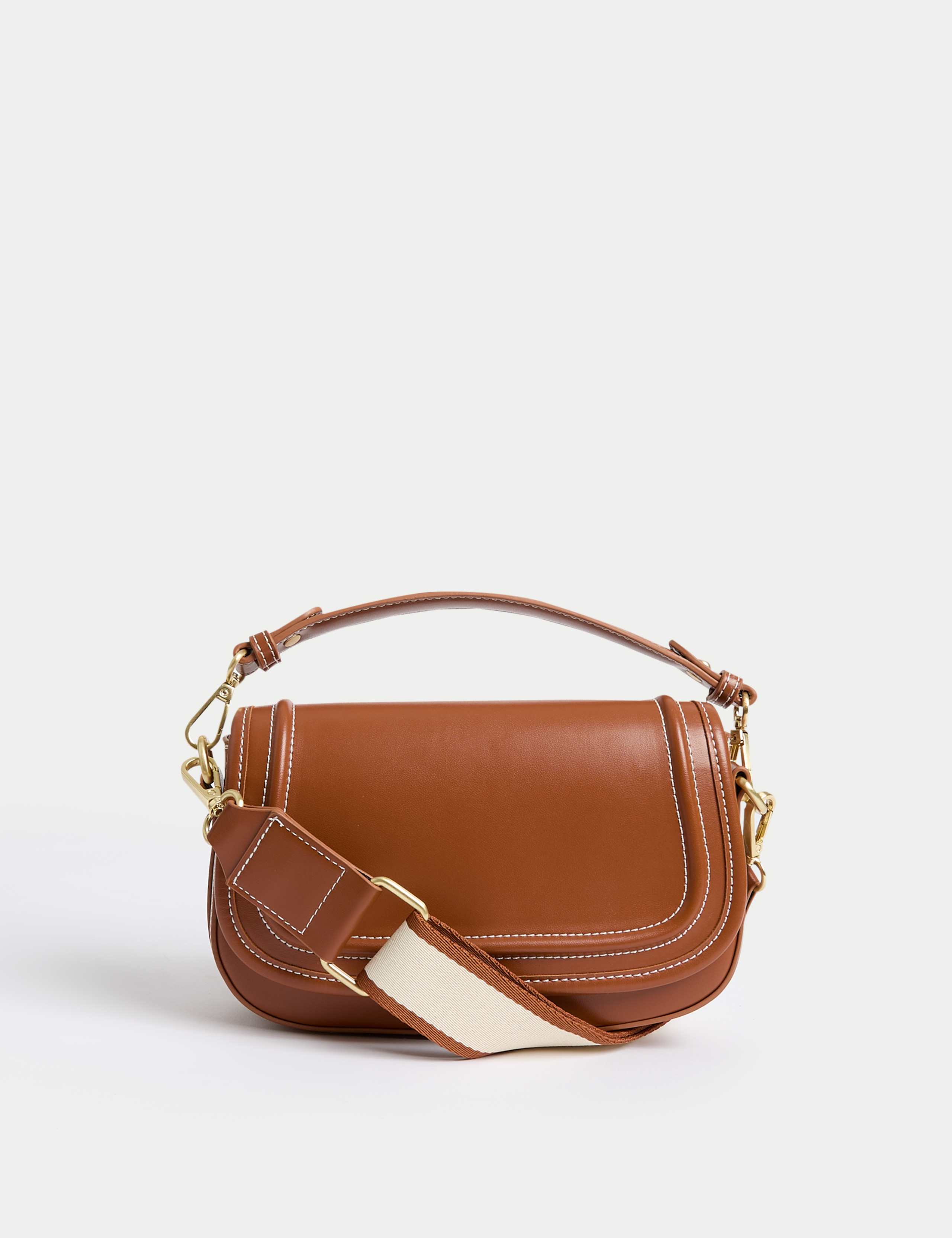 Faux Leather Saddle Bag