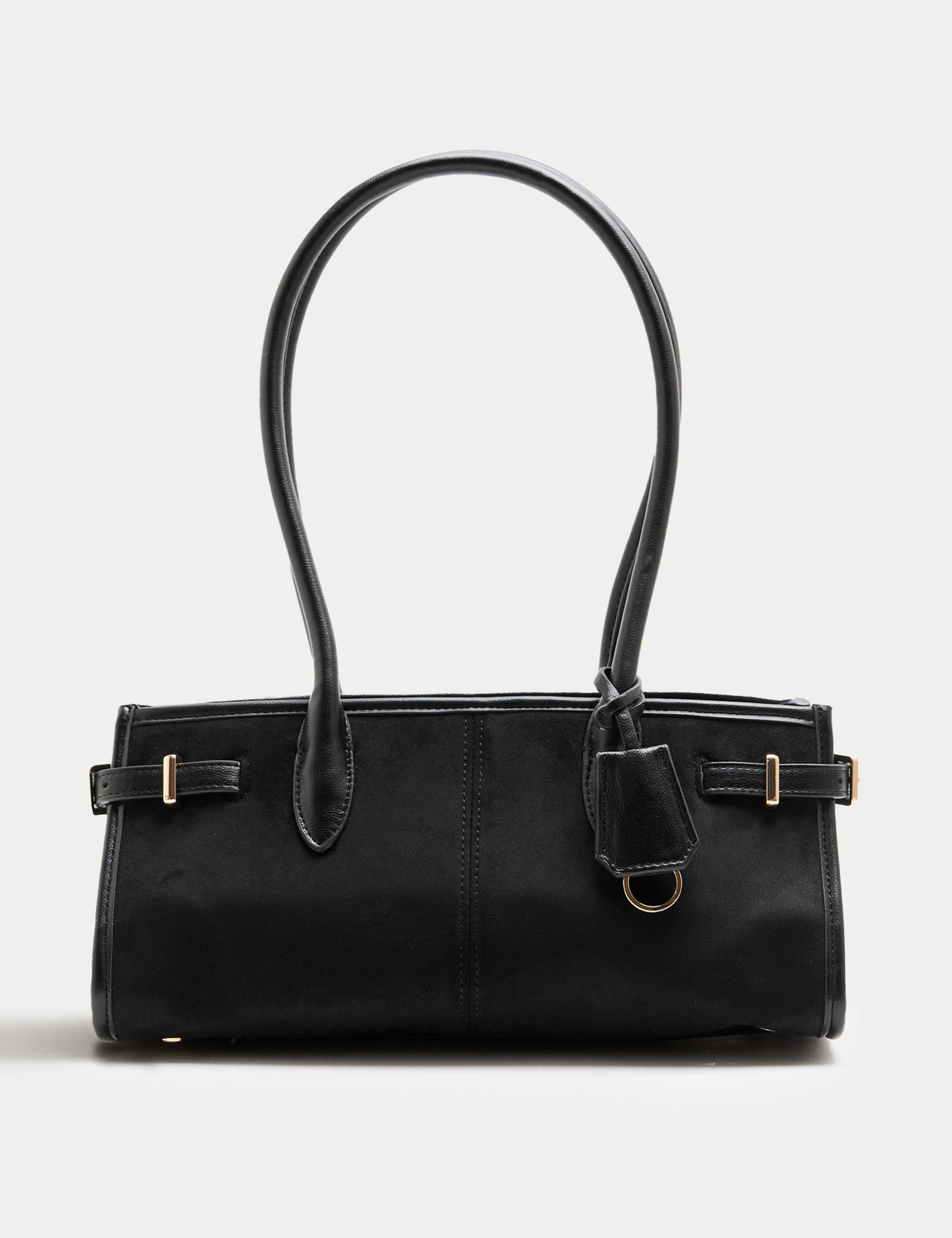 Suedette Buckle Shoulder Bag