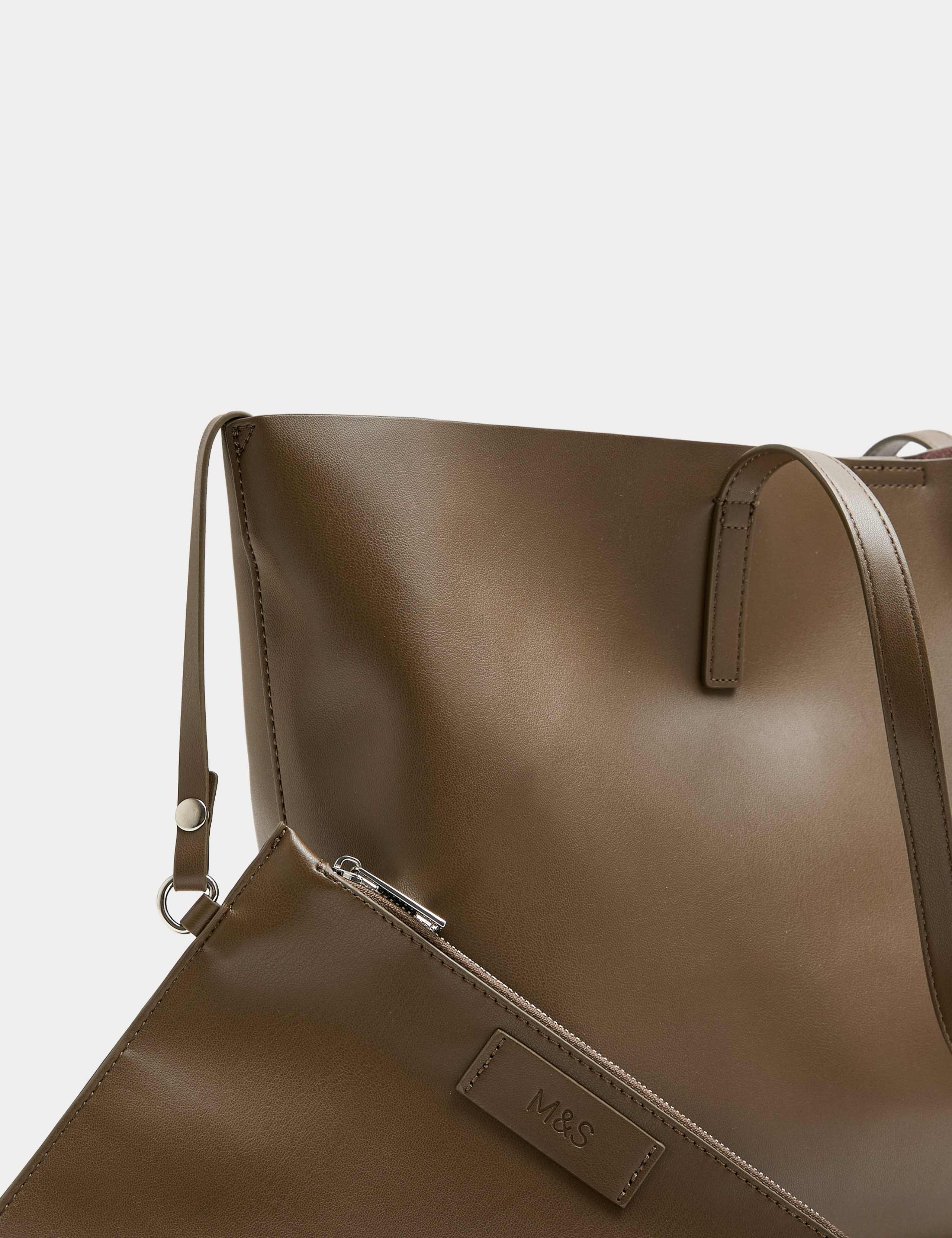 Faux Leather Shopper