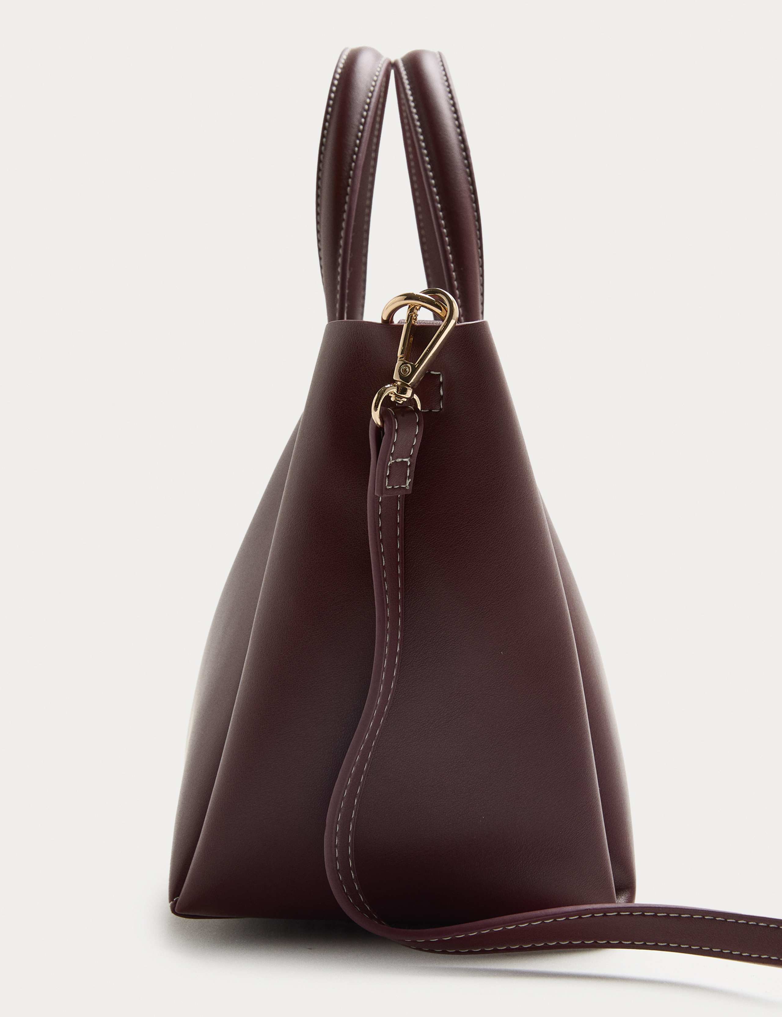 Faux Leather Structured Mini Tote Bag