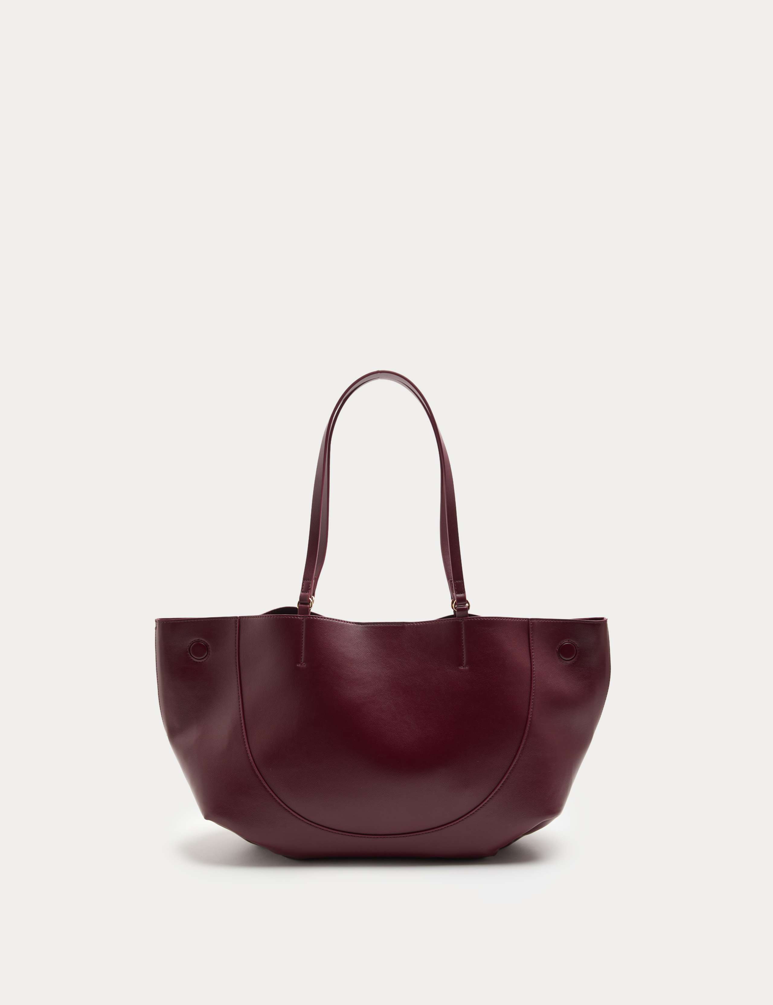 Faux Leather Stitch Detail Tote Bag