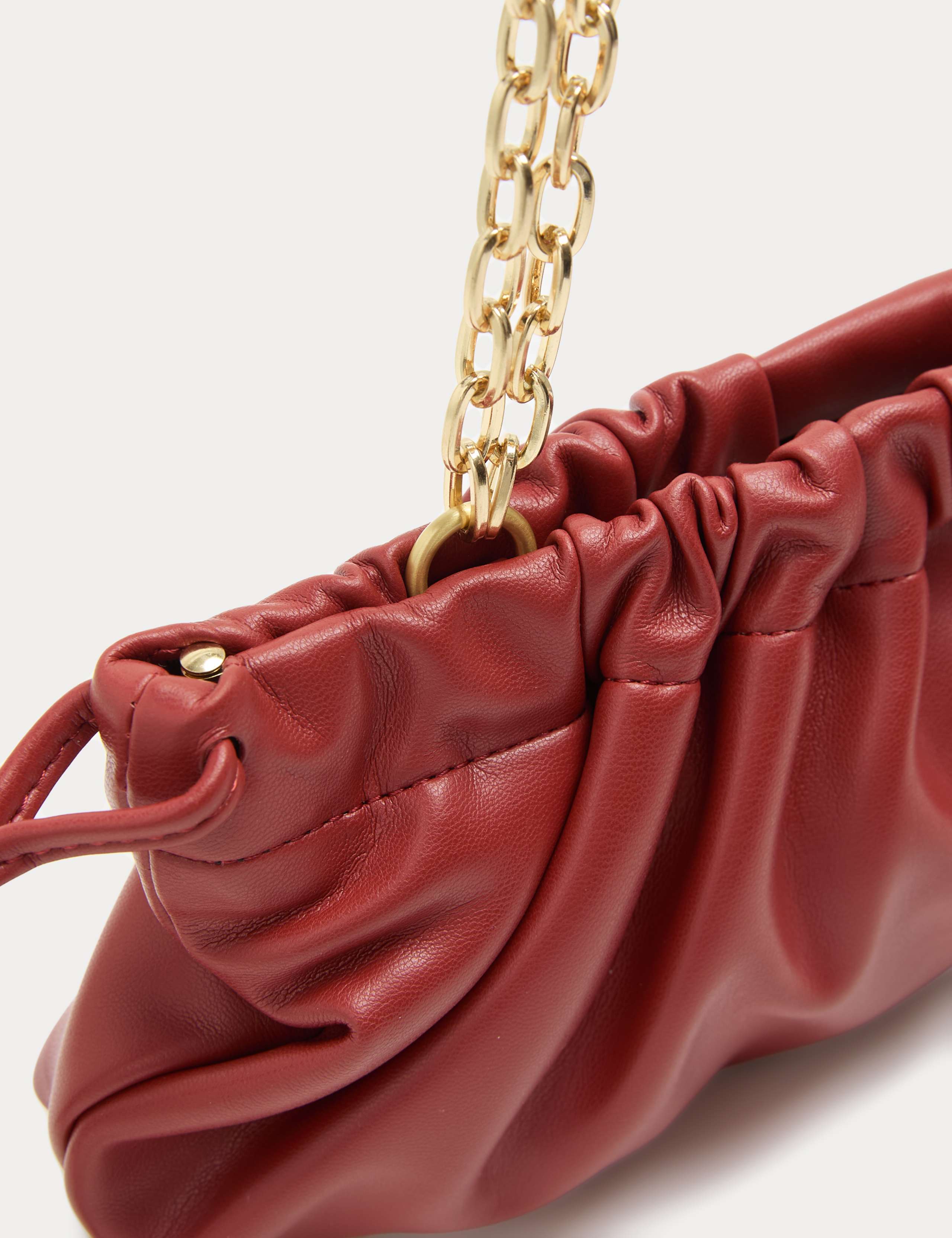 Ruched Chain Shoulder Bag