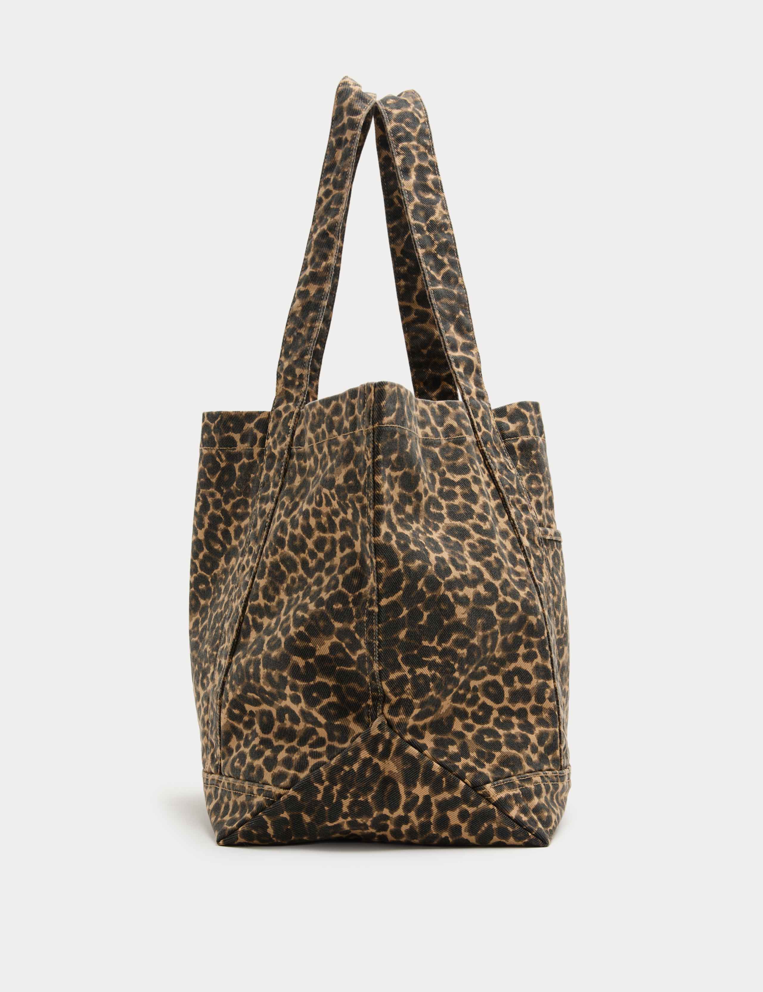 Canvas Leopard Print Tote Bag