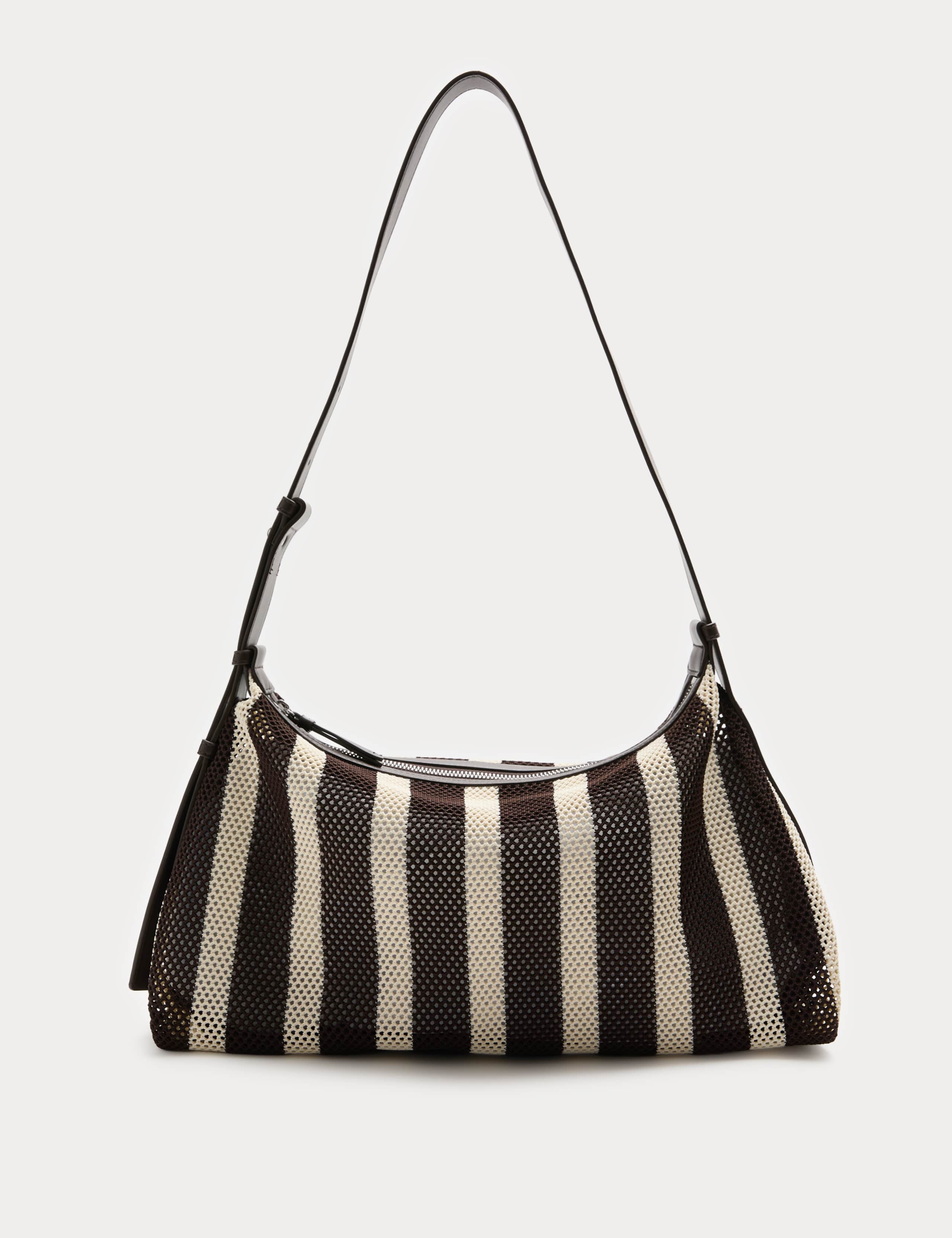 Mesh Striped Shoulder Cross Body Bag
