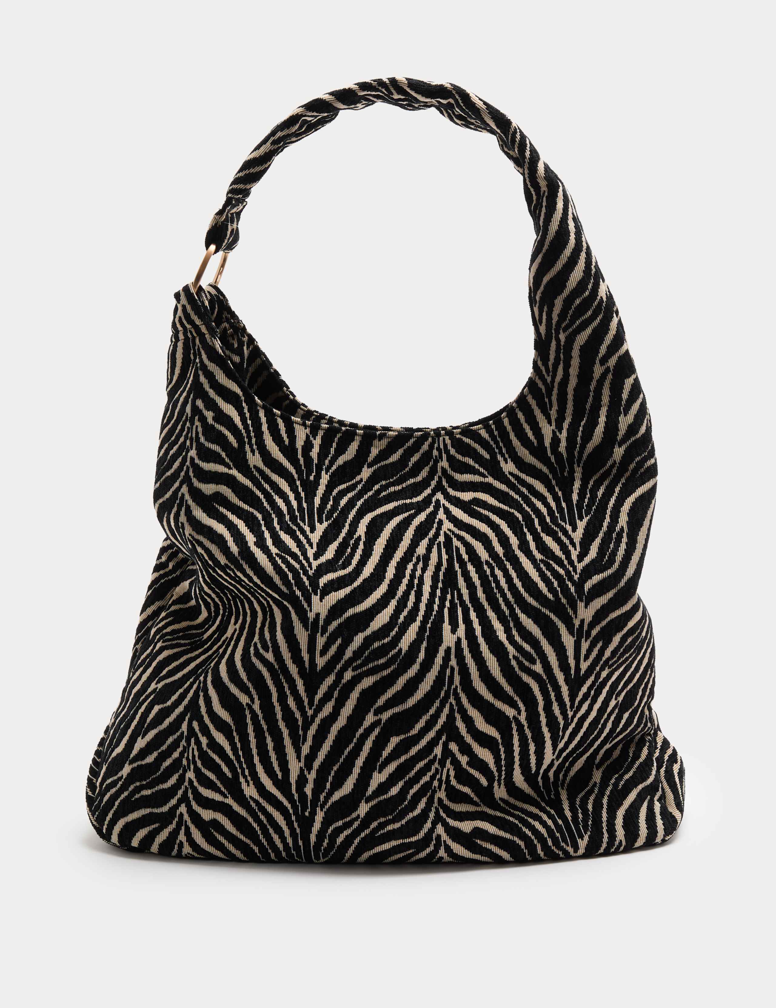 Jacquard Zebra Print Shoulder Bag