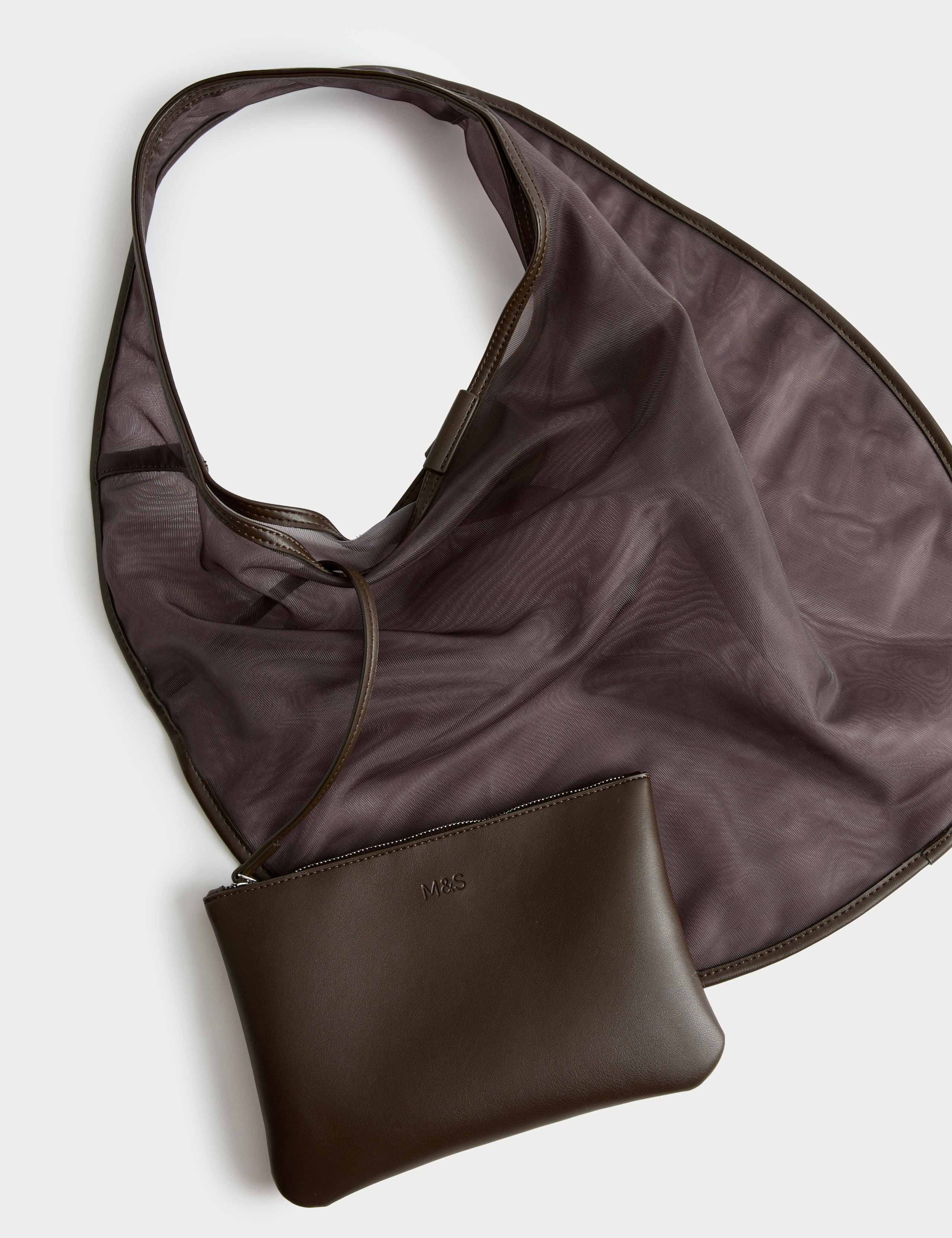Large Mesh Moon Shoulder Bag