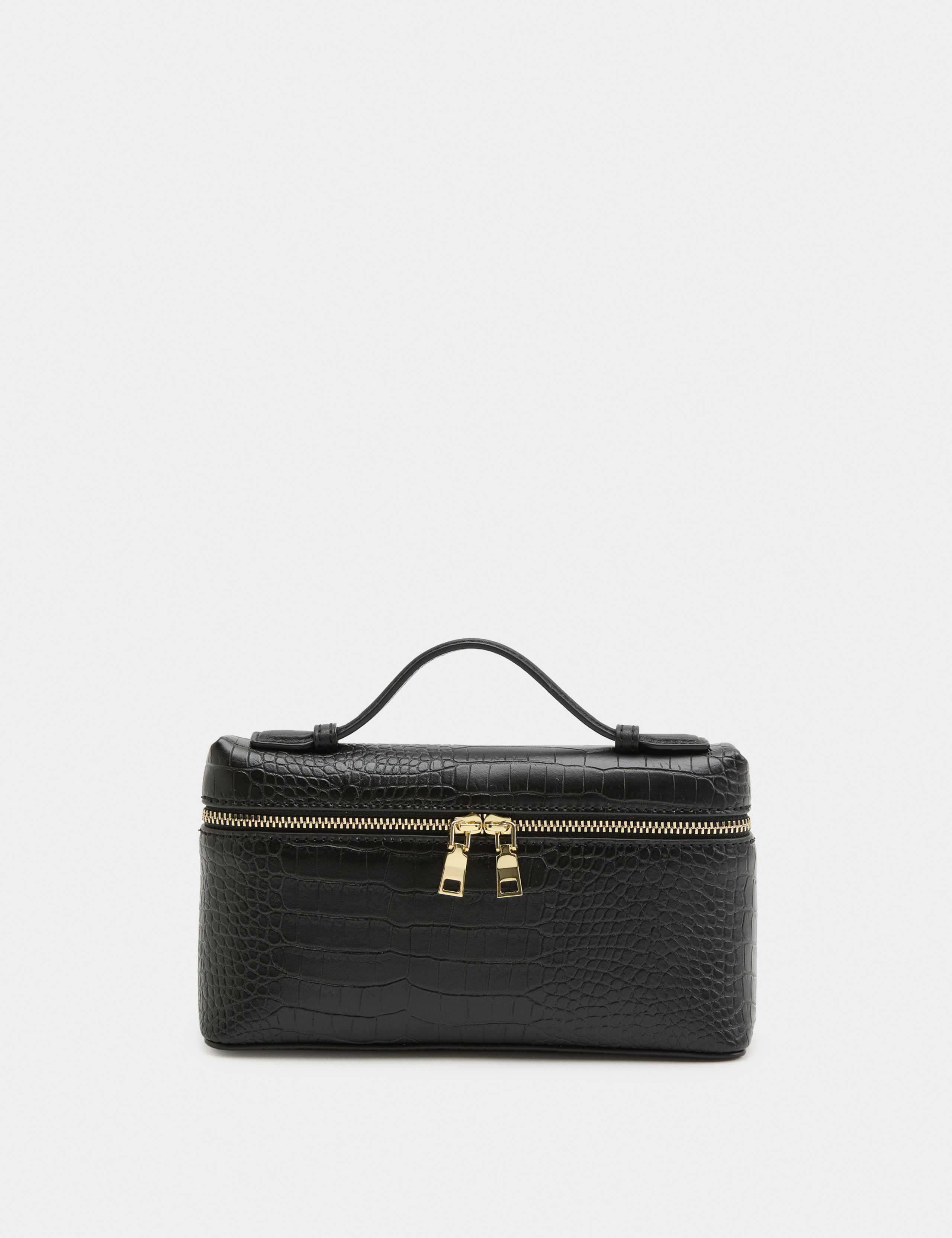 Croc Effect Vanity Cross Body Bag