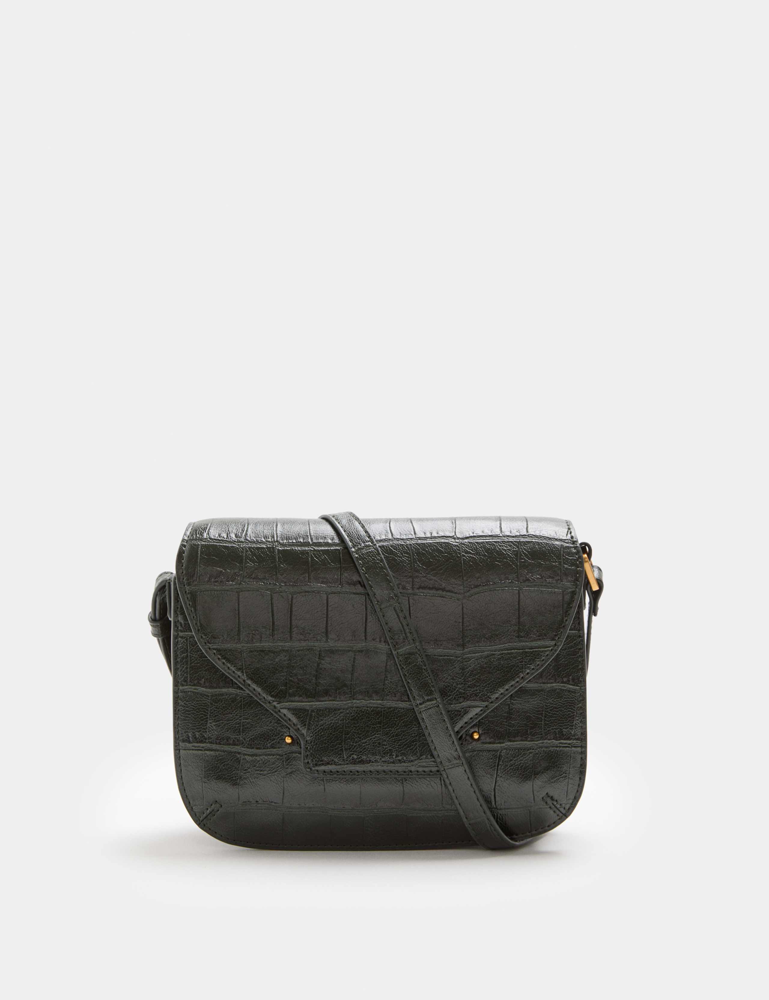 Croc Effect Envelope Crossbody Bag