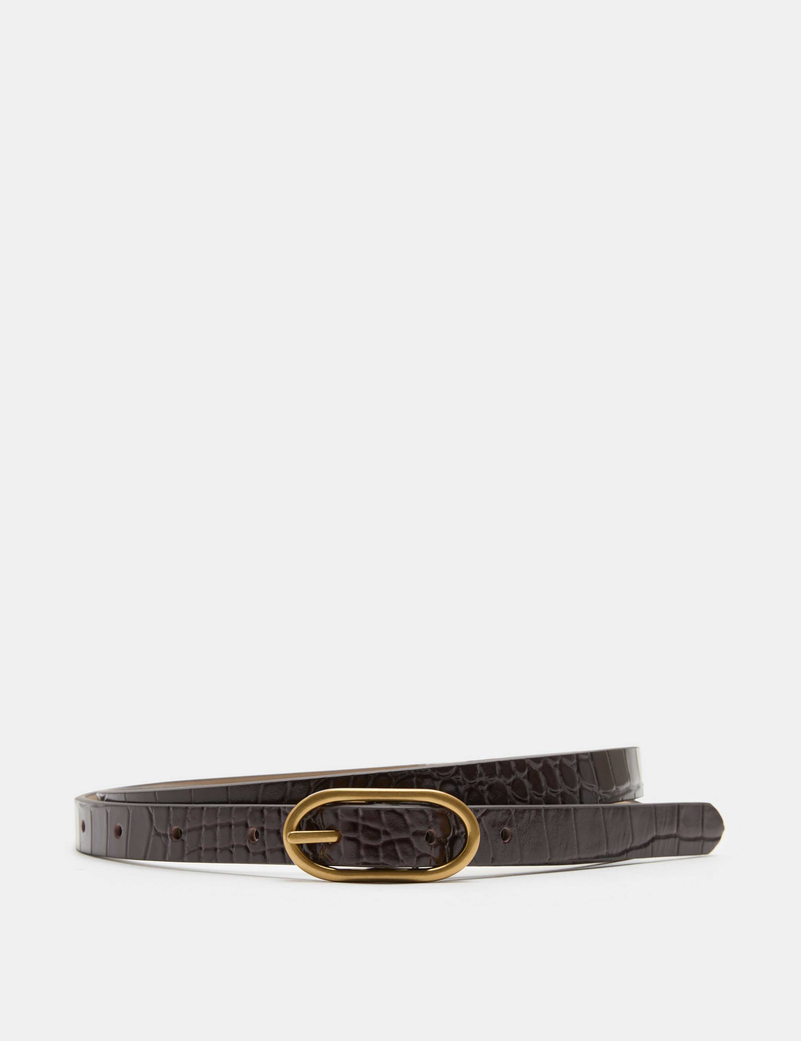 Croc Effect Skinny Jeans Belt
