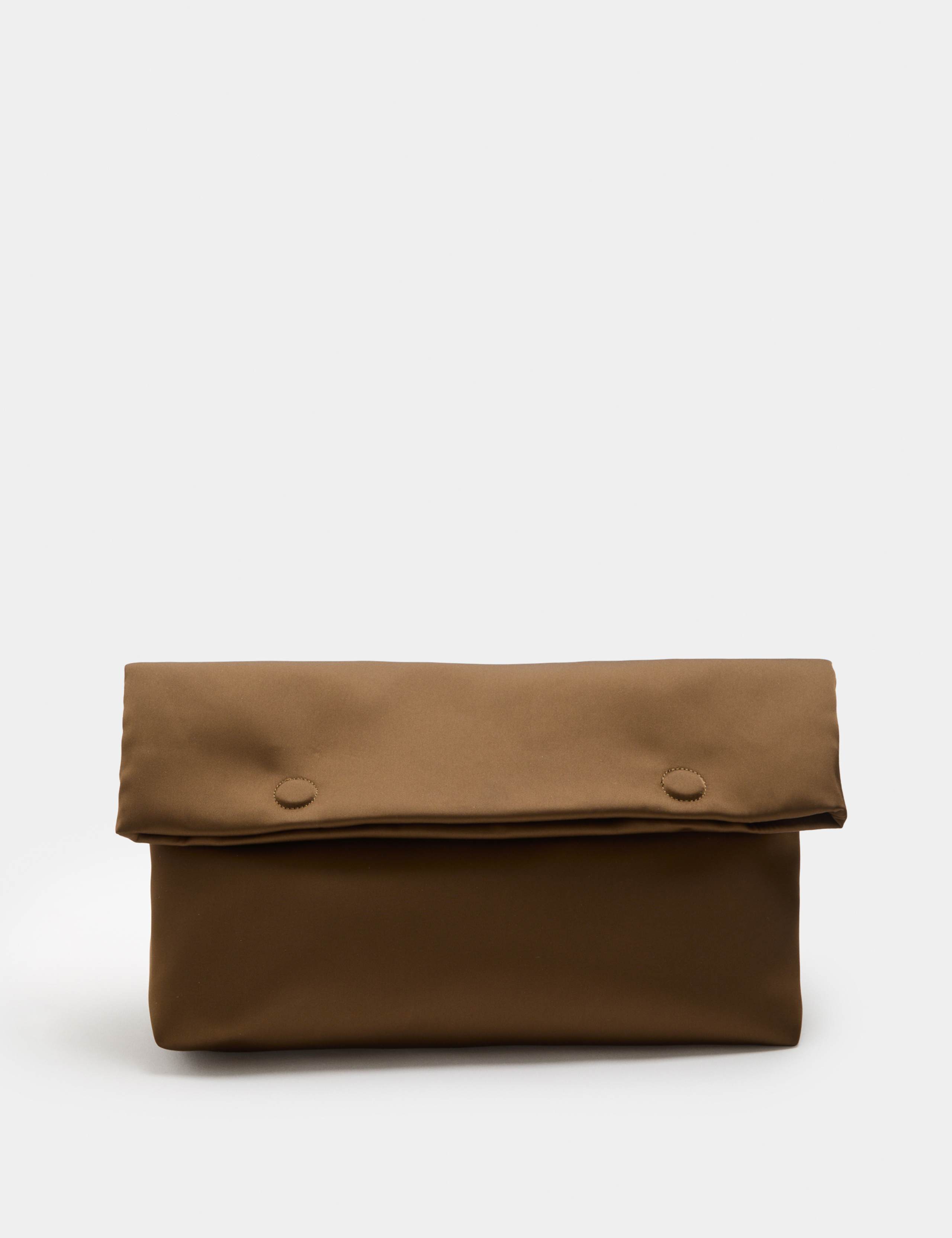 Satin Roll Clutch Bag