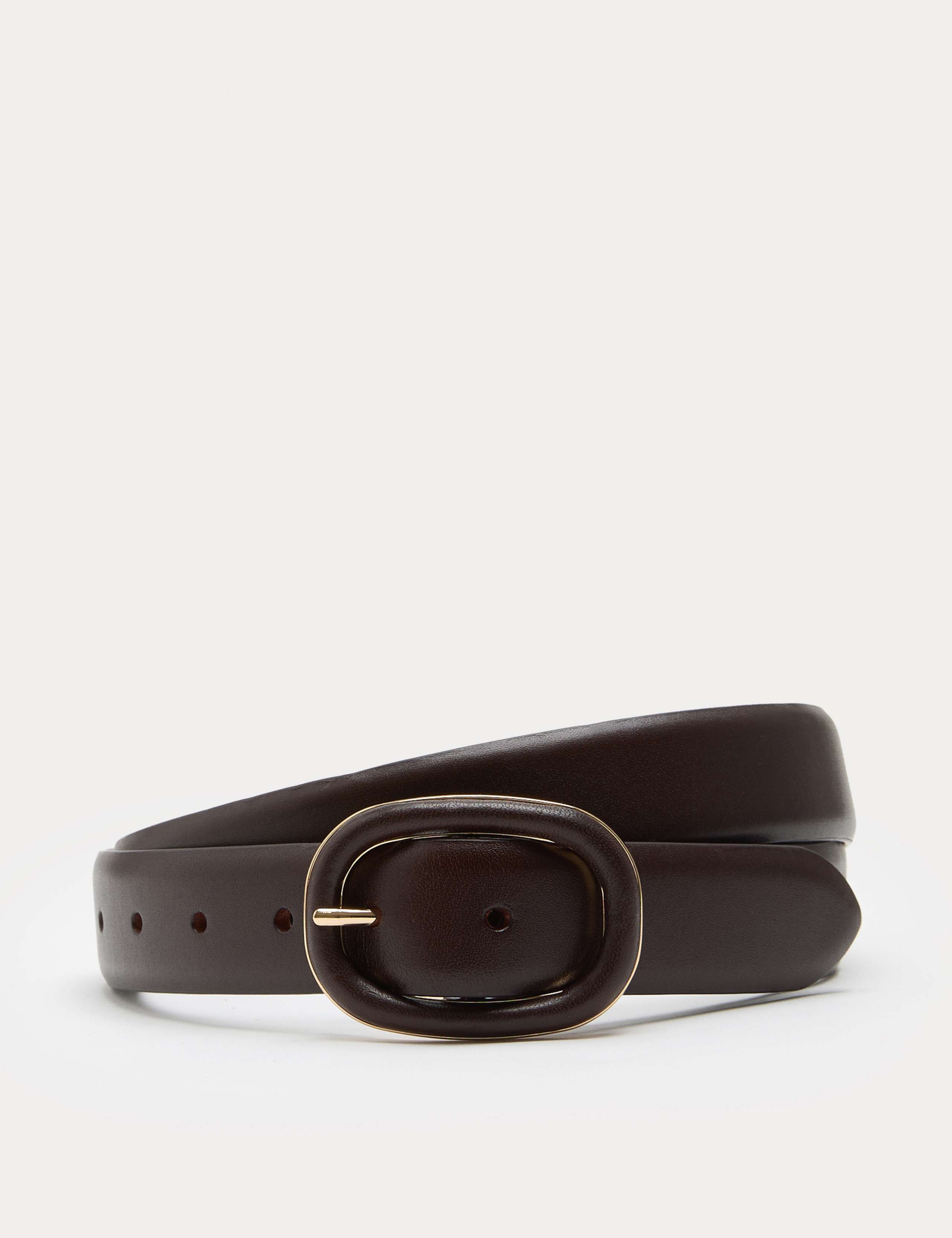 Leather Covered Buckle Jeans Belt